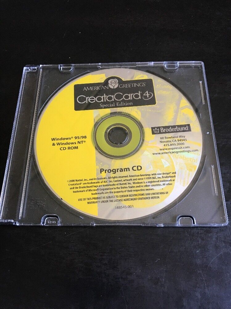 American Greetings CreataCard 4, Special Edition Program CD ROM Windows 95/98