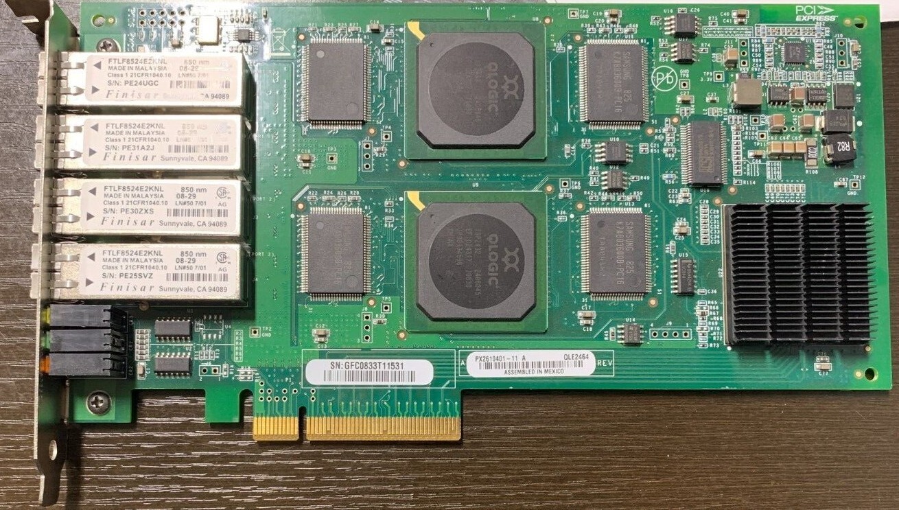 Qlogic PX2610401-11 QLE2464 Quad Port 4GBPS LC Fibre PCIe Host Bus Adapter