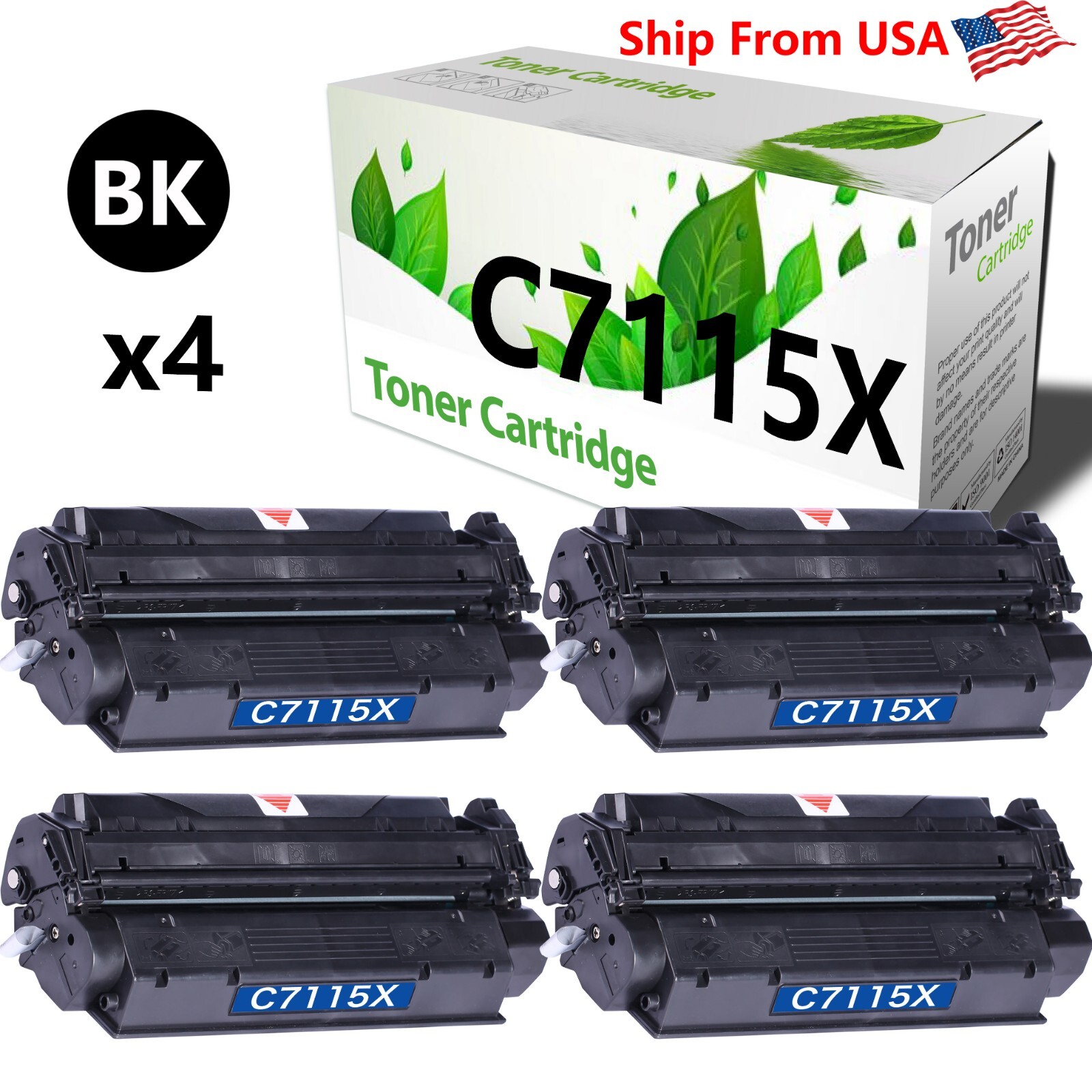 4PK C7115X 7115X Toner Cartridge Laser Jet 1000 1200SE Printer Monochrom