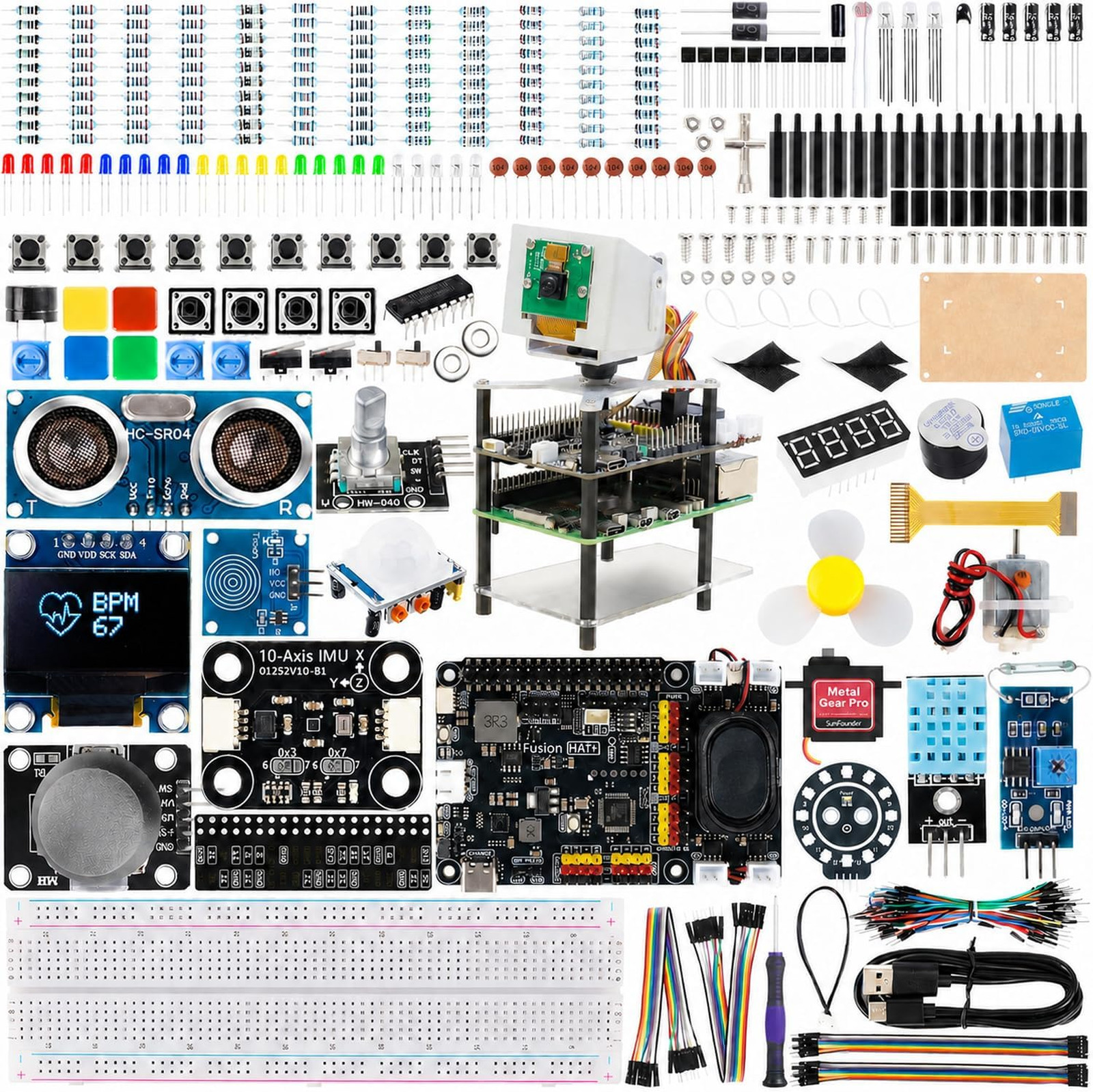 AI Fusion Lab Kit for Raspberry Pi 5 4B 3B Plus Zero 2W Multimodal AI Learning