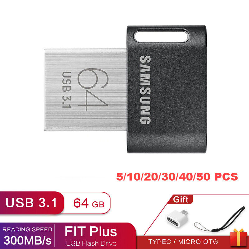 5-50PCS Samsung FIT Plus UDisk 64GB USB 3.1 Flash Drive Memory Thumb Stick a Lot