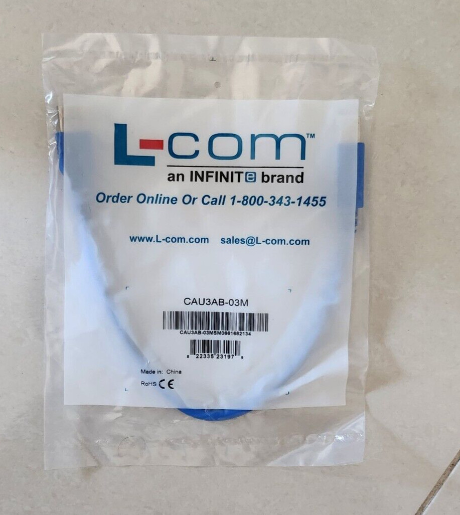 10x L-Com CAU3AB-03M USB 5Gbps (USB 3.0, Superspeed) Cable A Male to B Male NEW