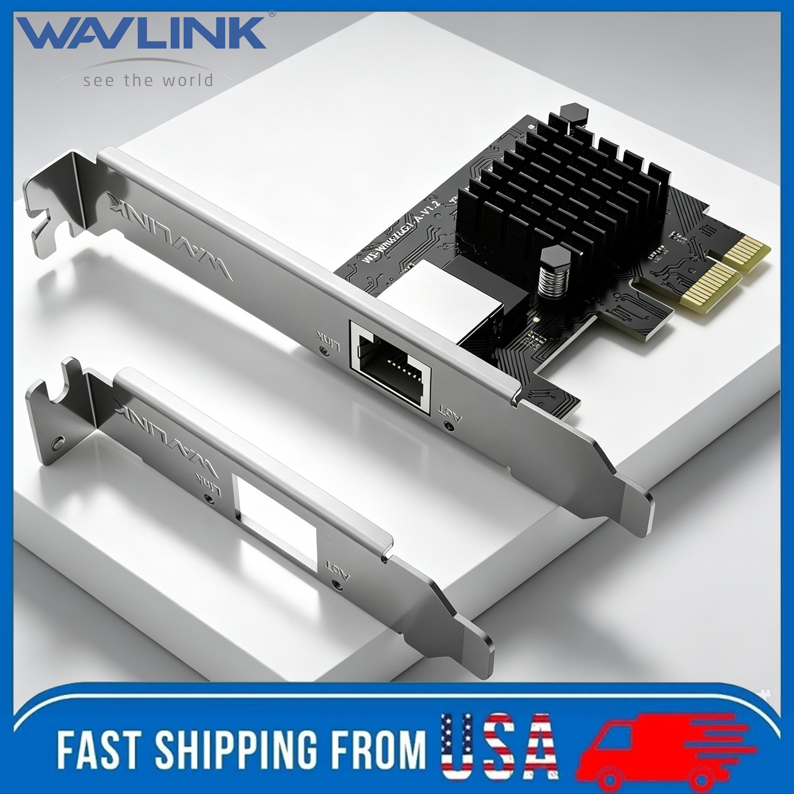 2.5GB PCIe Gigabit Network Card to RJ45 Ethernet NIC Network Adapter w/2 Bracket