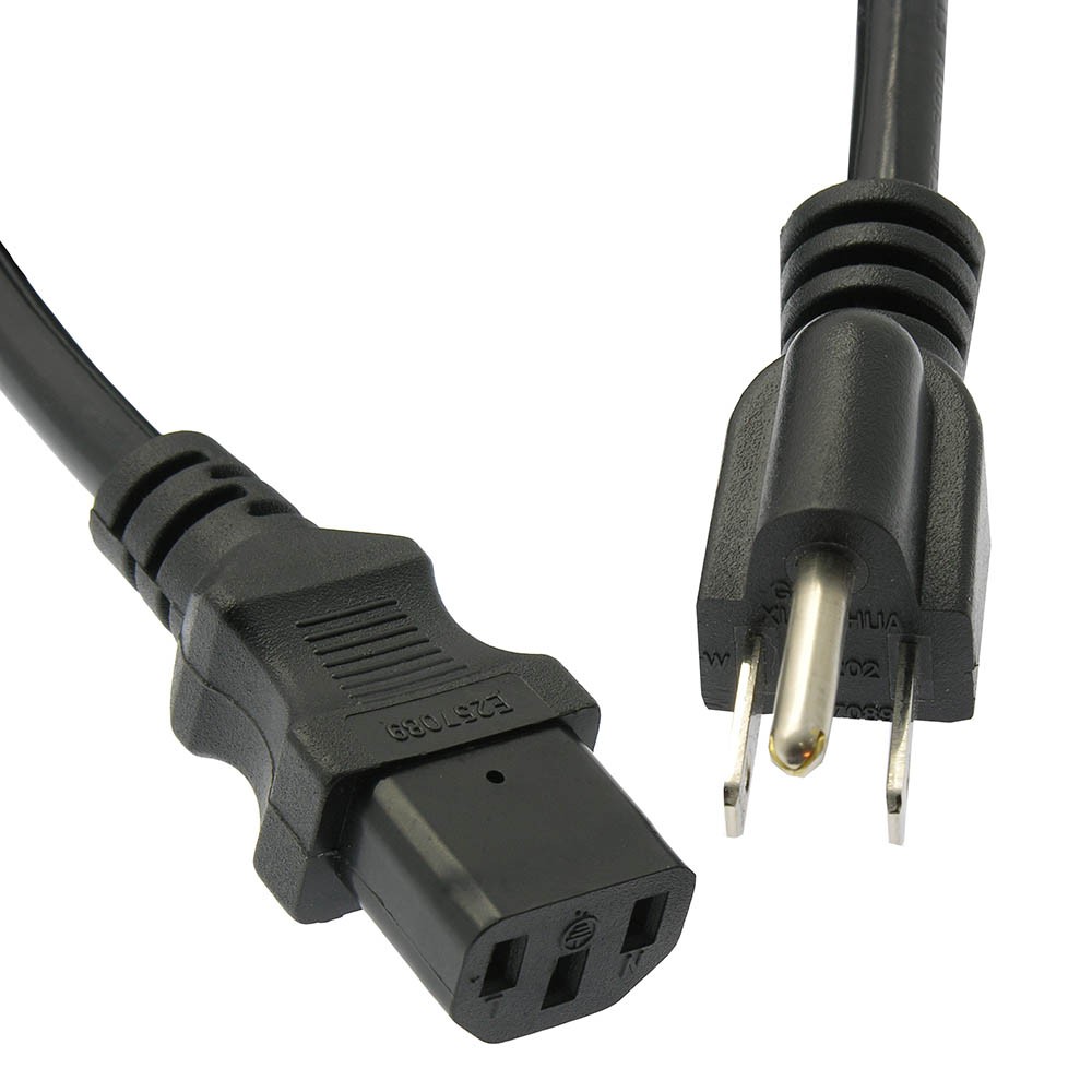 10 Pack of 10Ft Computer Power Cord 5-15P to C-13 Black / SJT 16/3