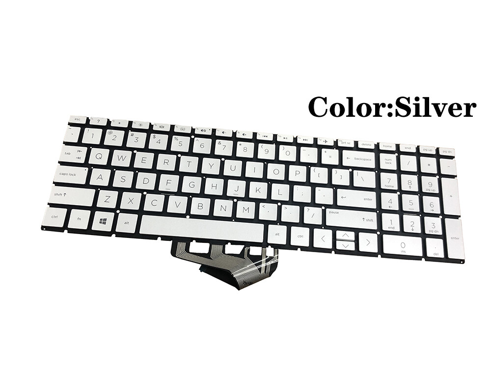 New HP 15-dw3033dx 15-dw3163st 15-dw3165st 15-dw3052cl Backlit Keyboard Silver
