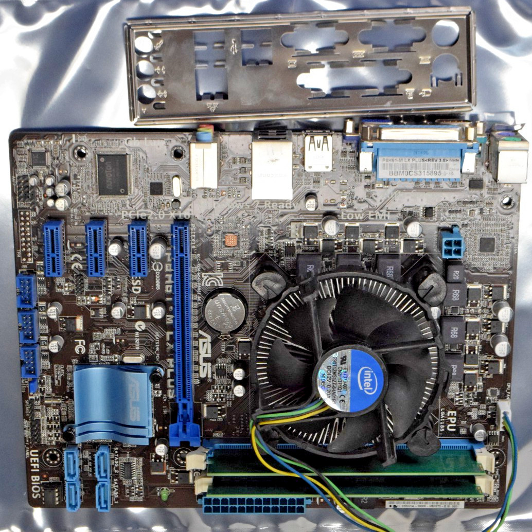 Asus P8H61-M LX Plus Motherboard i3-2100 Intel H61 LGA 1155 8GB DDR3 RAM Combo