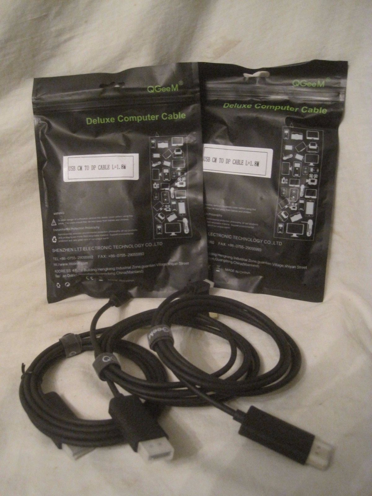5 x  QGeeM Deluxe Computer Cable 6' 1.8M USB CM to DP Cable B071HB7VM8 