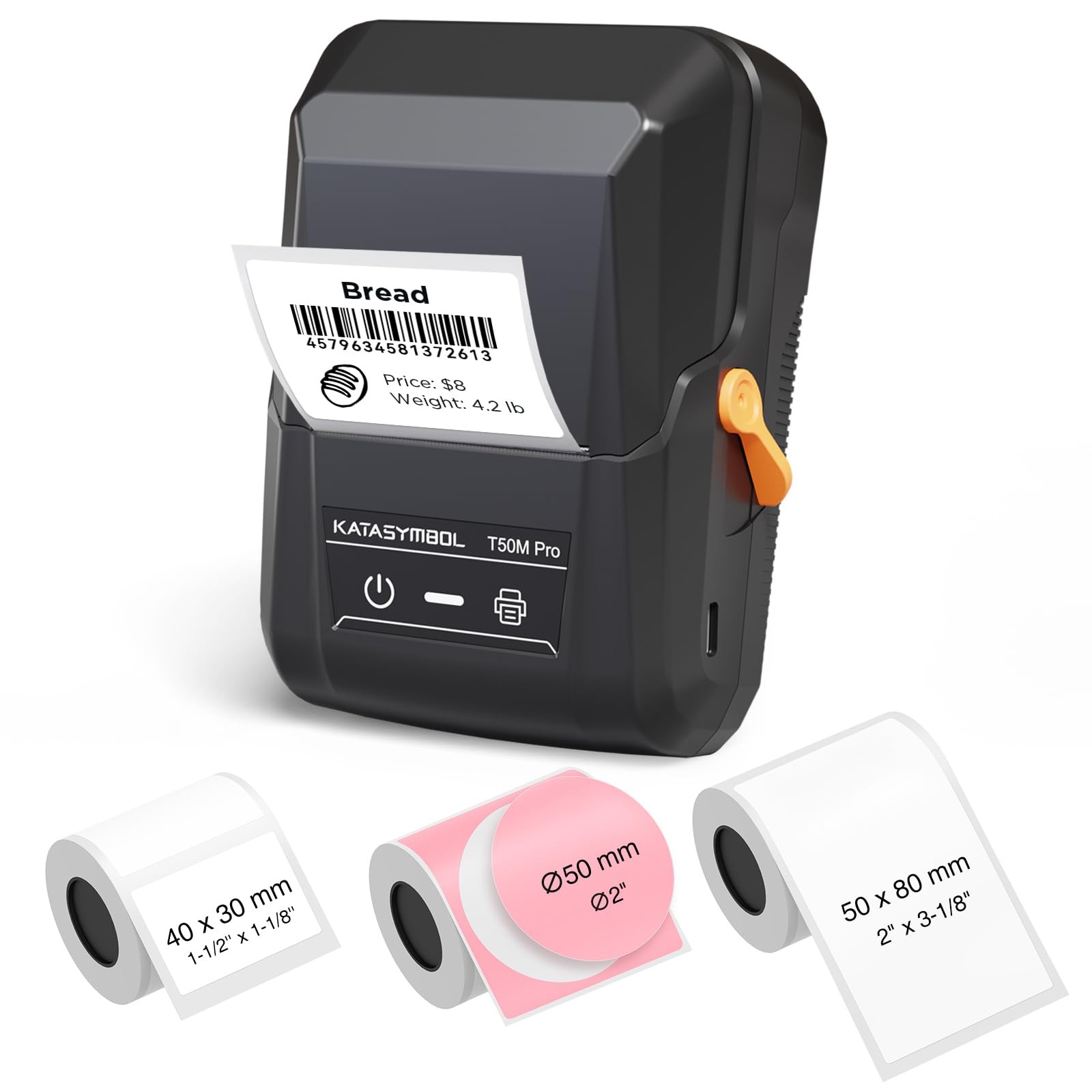 SUPVAN T50M Pro Bluetooth Label Maker Machine with 3 Tapes - Black