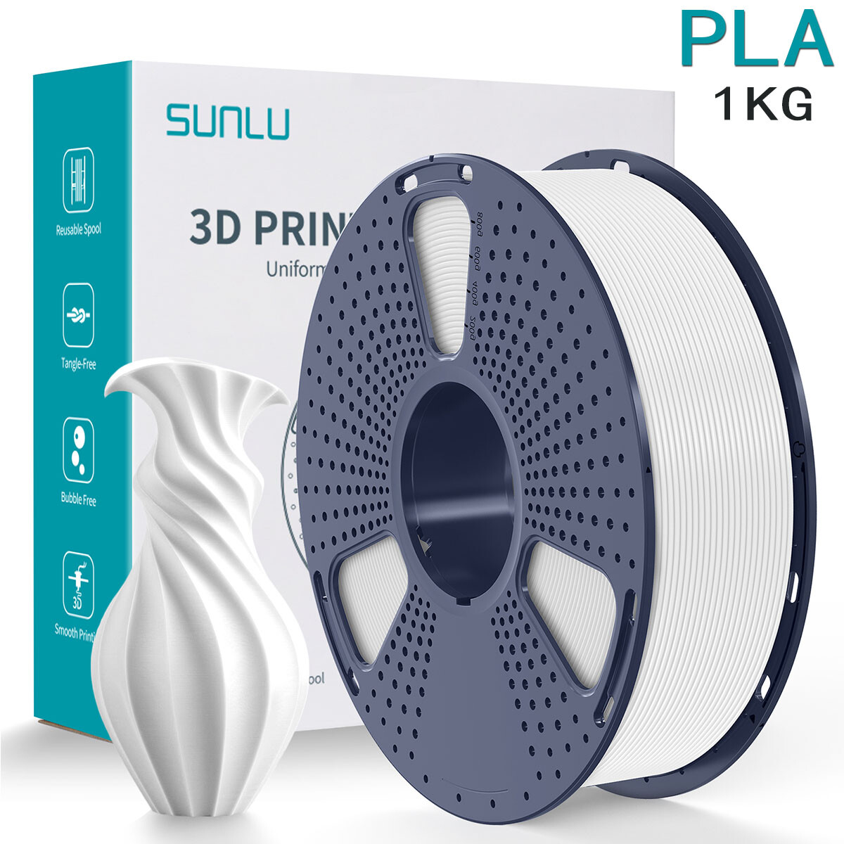 (BUY 3 GET 2 FREE,Add 5) SUNLU PLA+/PLA/ABS/PETG 3D Printer Filament 1KG 1.75MM