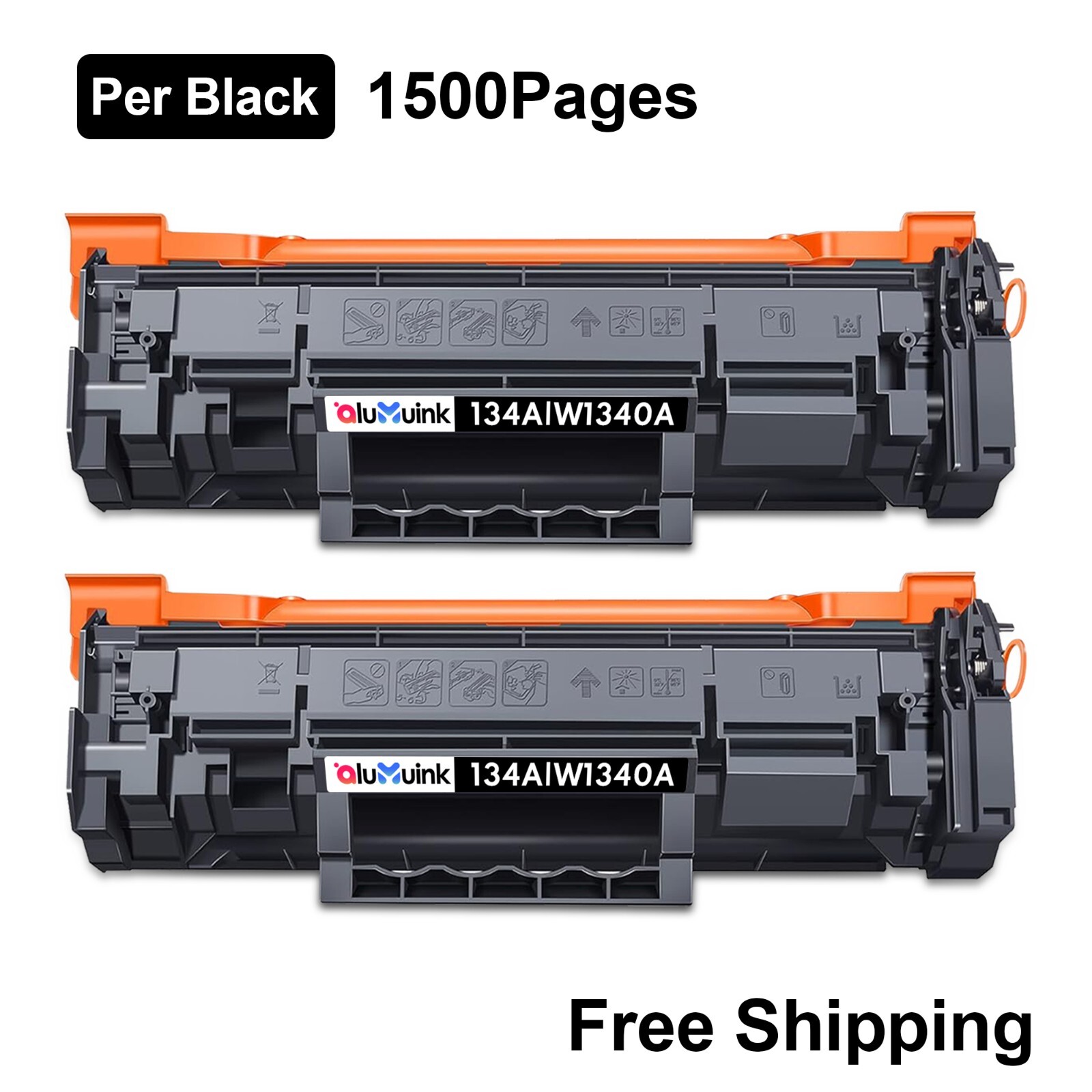 2PK Black 134A Toner for HP 134A with Chip LaserJet MFP M234dw M234sdw, M209dw