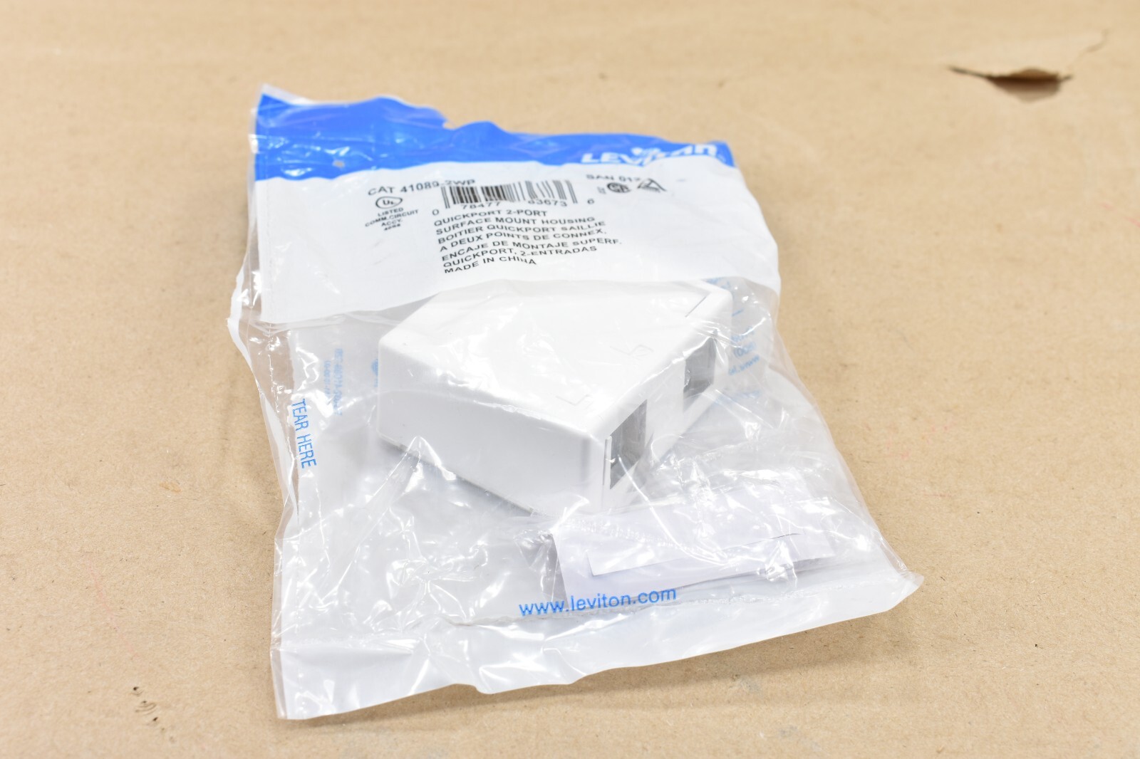 Box Of  25 Leviton 41089-2WP,  Surface-Mount QuickPort Box  2-Port  White