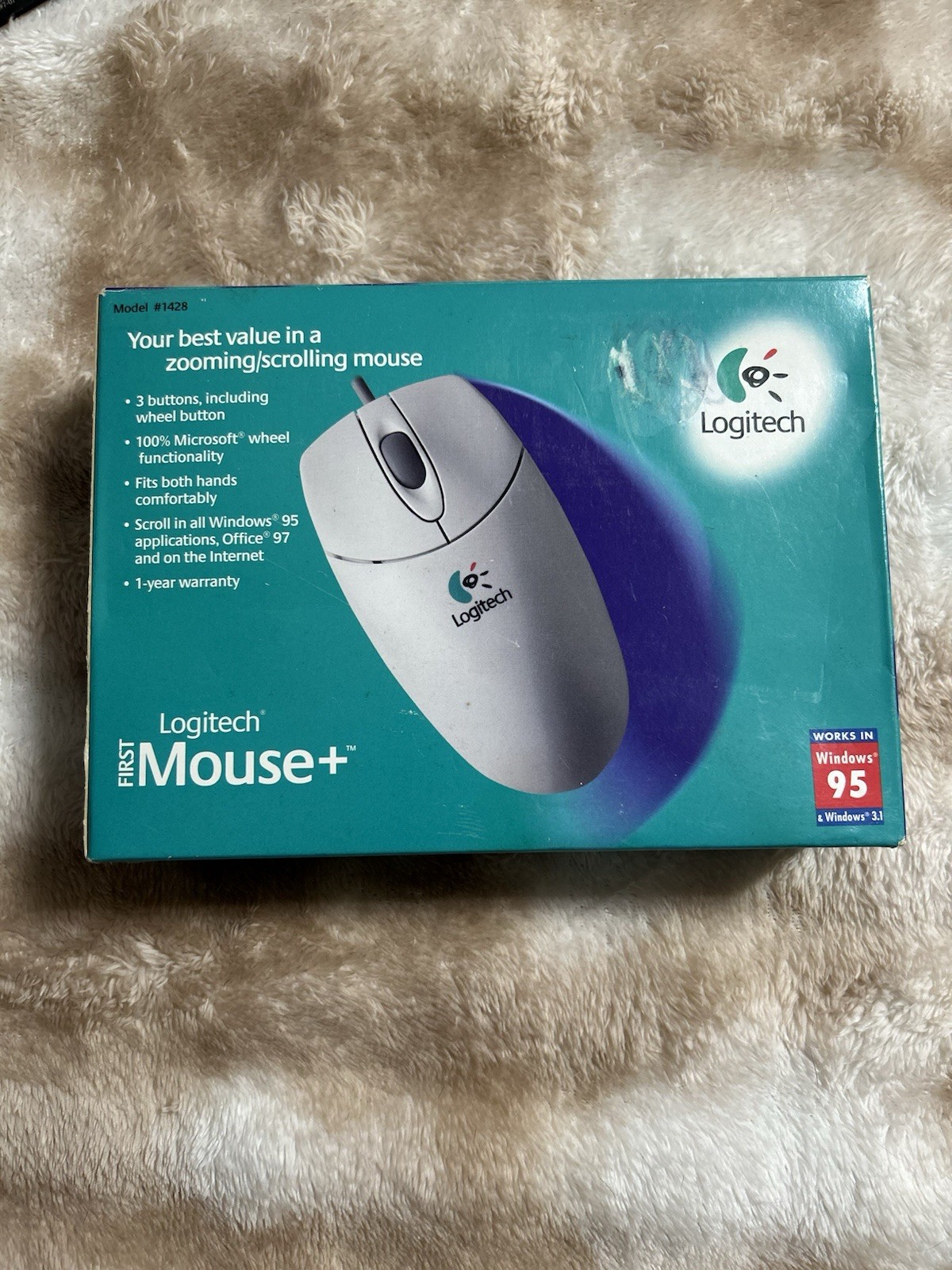 Vintage Logitech First Plus Mechanical Mouse #1428