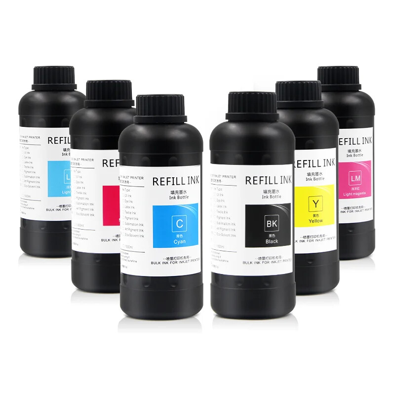 Curable UV Film Ink for Epson Head Ink Mall L800 1390 TX800 L800 UV Flatbed