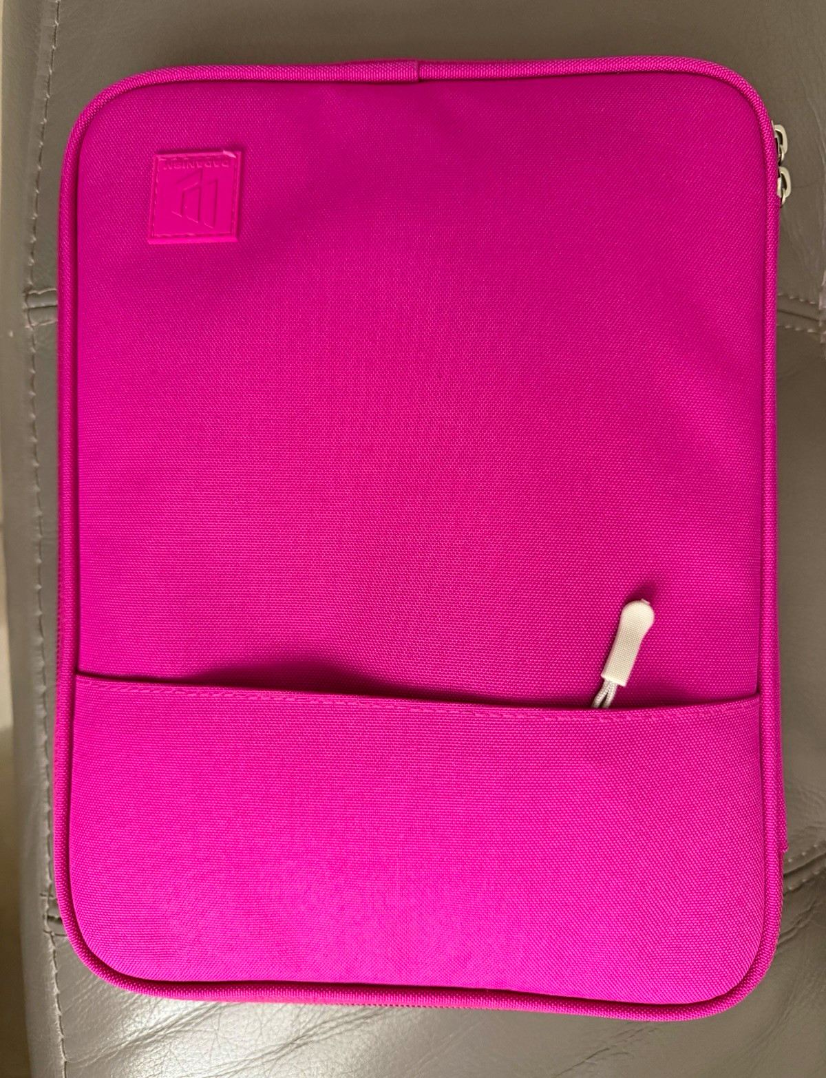 Pink Neoprene Tablet Sleeve/Pouch Case w/ Front Zipper Pocket, 9-11 in
