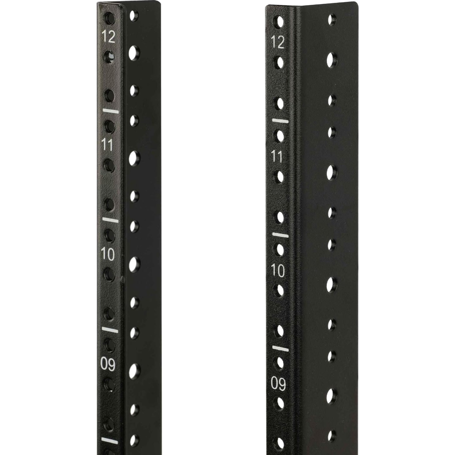 All-in-One 12U Rack Rail Pair - Pre-Tapped for Effortless Equipment Mounting
