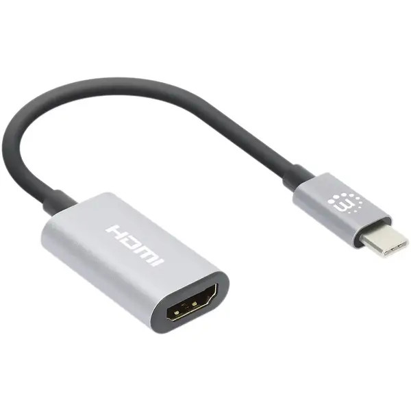 Manhattan 153973 USB HDMI 2.0 Adapters HDMI-A Socket, USB-C® Plug 0.11m Grig