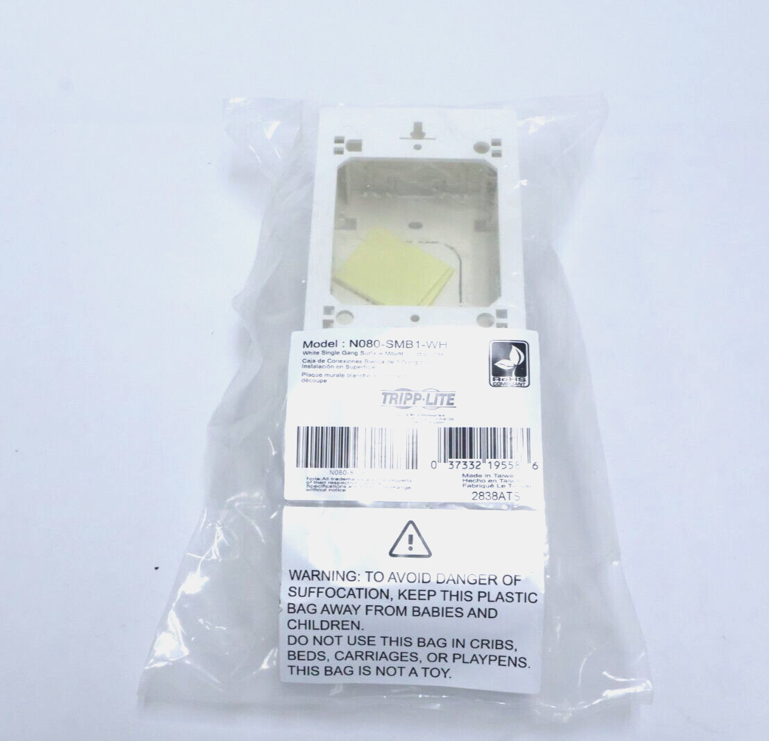 Tripp Lite N080-Smb1-Wh Single-Gang Surface-Mount Junction Box Wallplate White