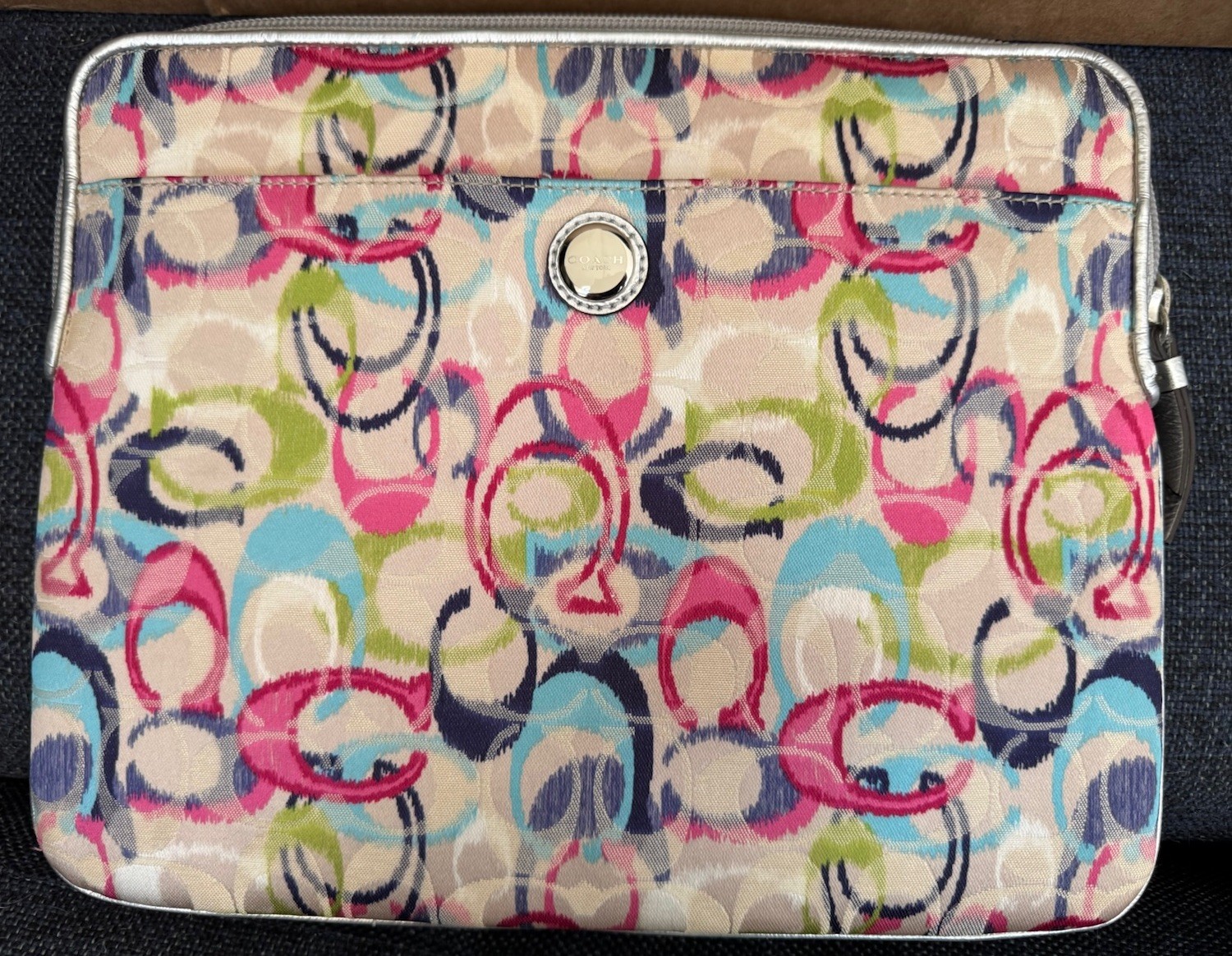 Coach Poppy Ikat Universal Sleeve Zip Around Cover Case 61963 NWT
