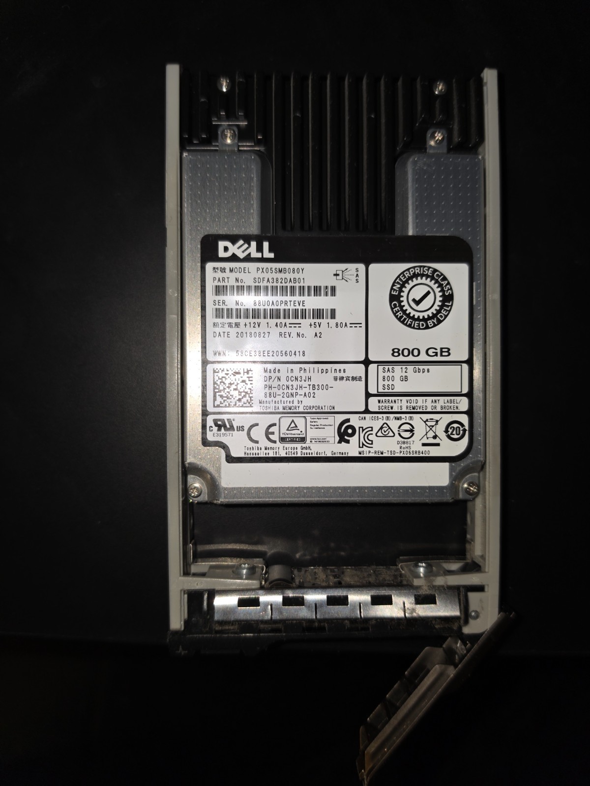 Dell 0CN3JH Internal SSD 800 GB 2.5 in - Silver
