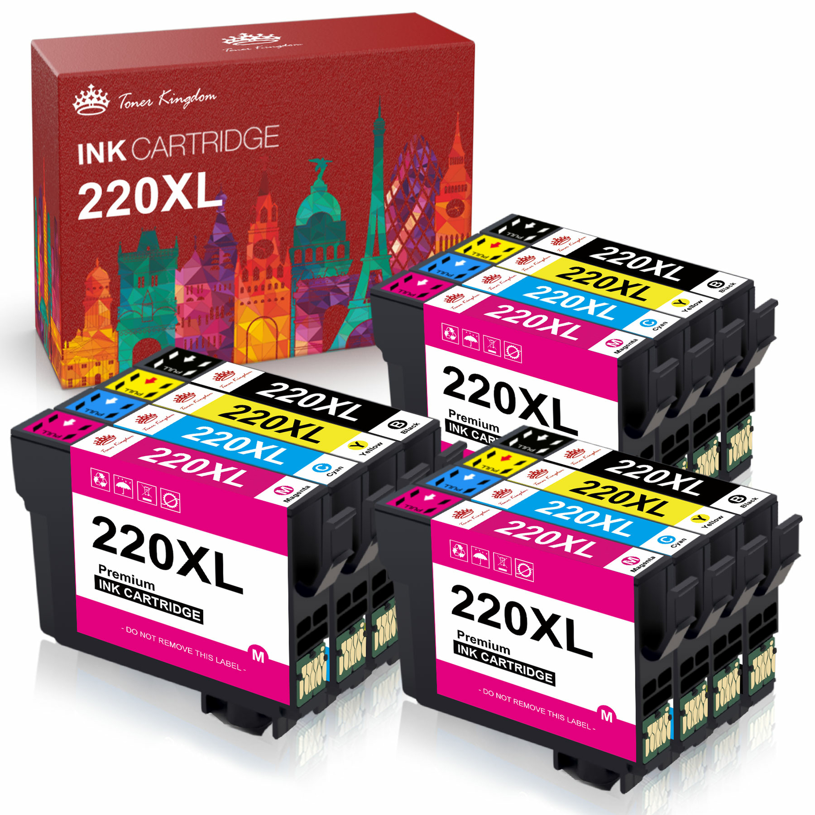 12 PK/3Set T220XL Ink For Epson XP-320 XP-420 XP-424 WF2630 WF2650 WF2660 WF2750