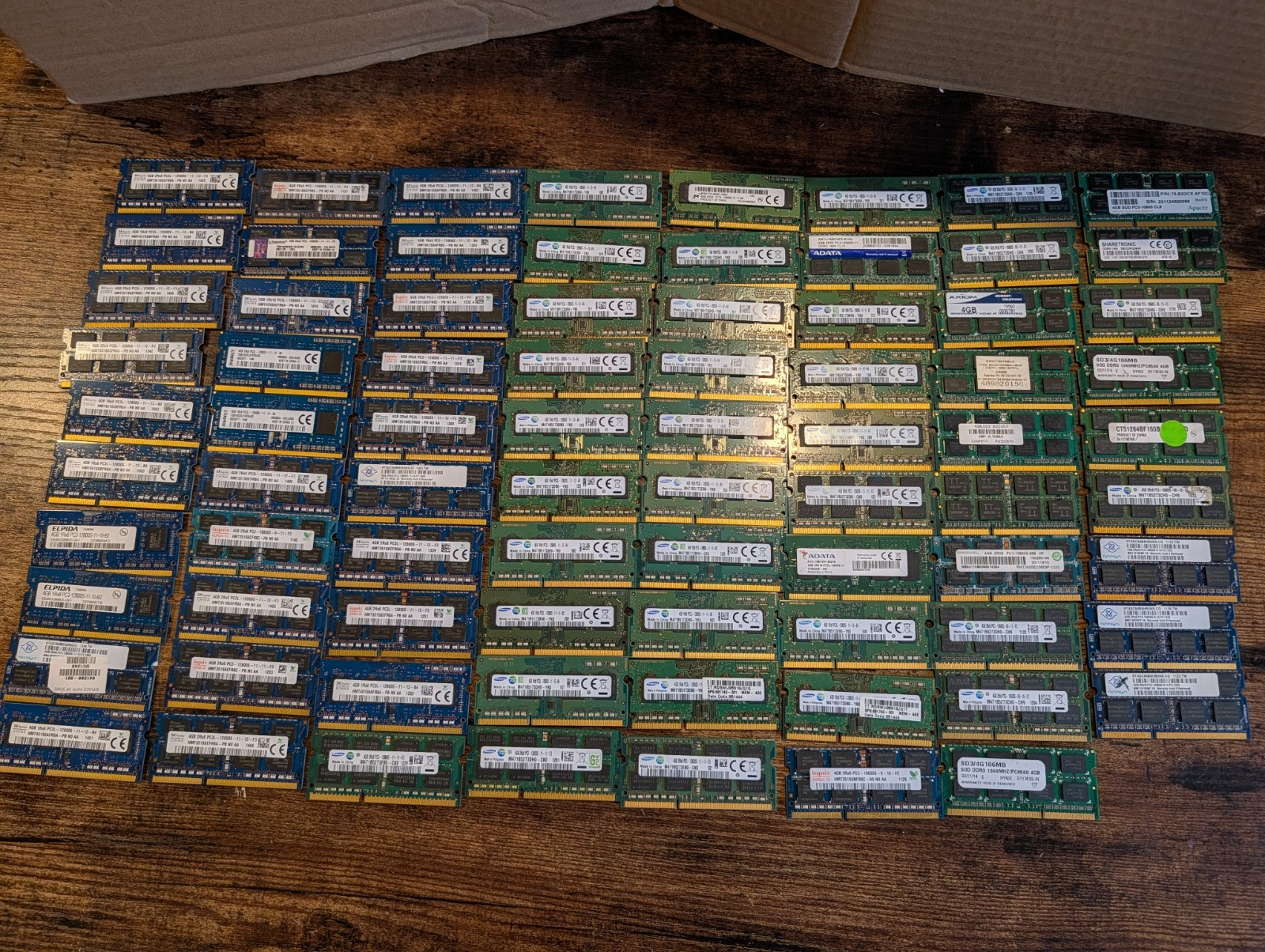 Lot of 77 Mixed Brands 4GB DDR3 PC3L-12800S, 4GB DDR3 PC3-12800S Laptop Ram MORE