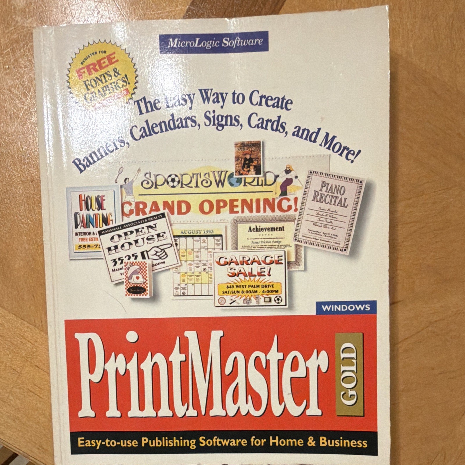 Vintage PrintMaster Gold Windows MicroLogic Desktop Publishing Software PC