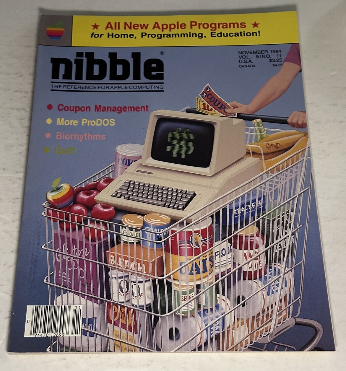 November 1984 Nibble Magazine ProDOS Biorythms Golf Home/Personal Finance