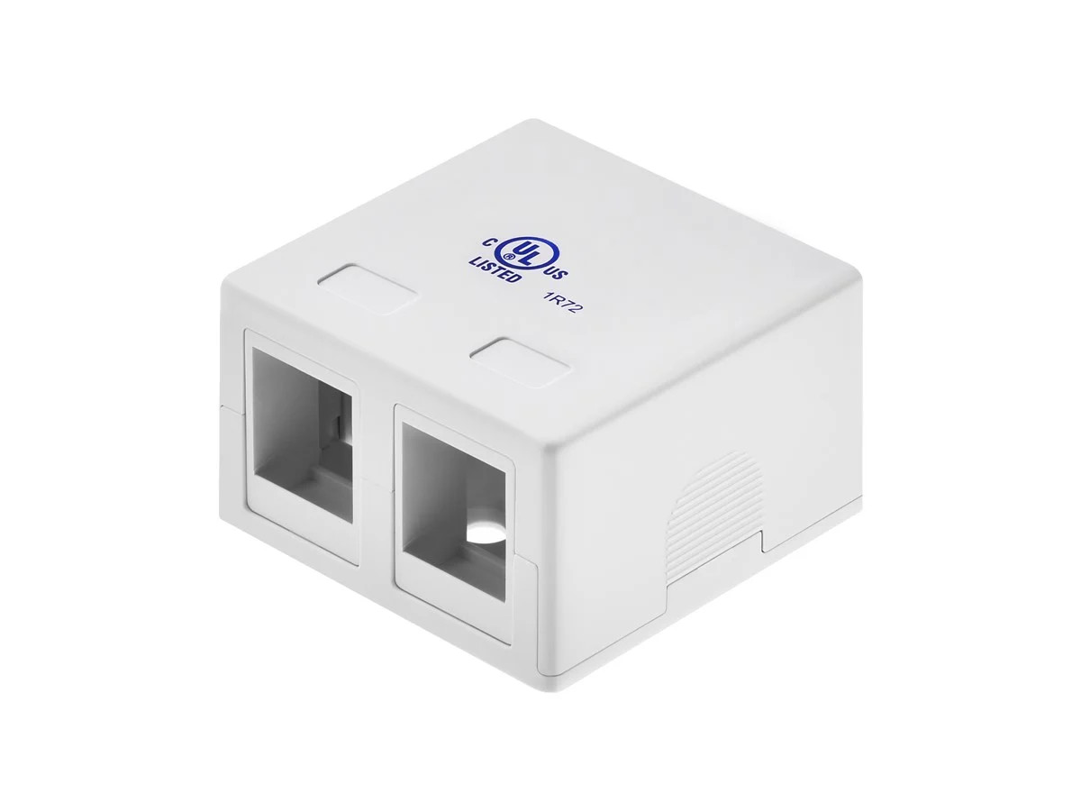 Monoprice 2-port Keystone Surface Mount Box - White, Comes With 2 Zip Ties