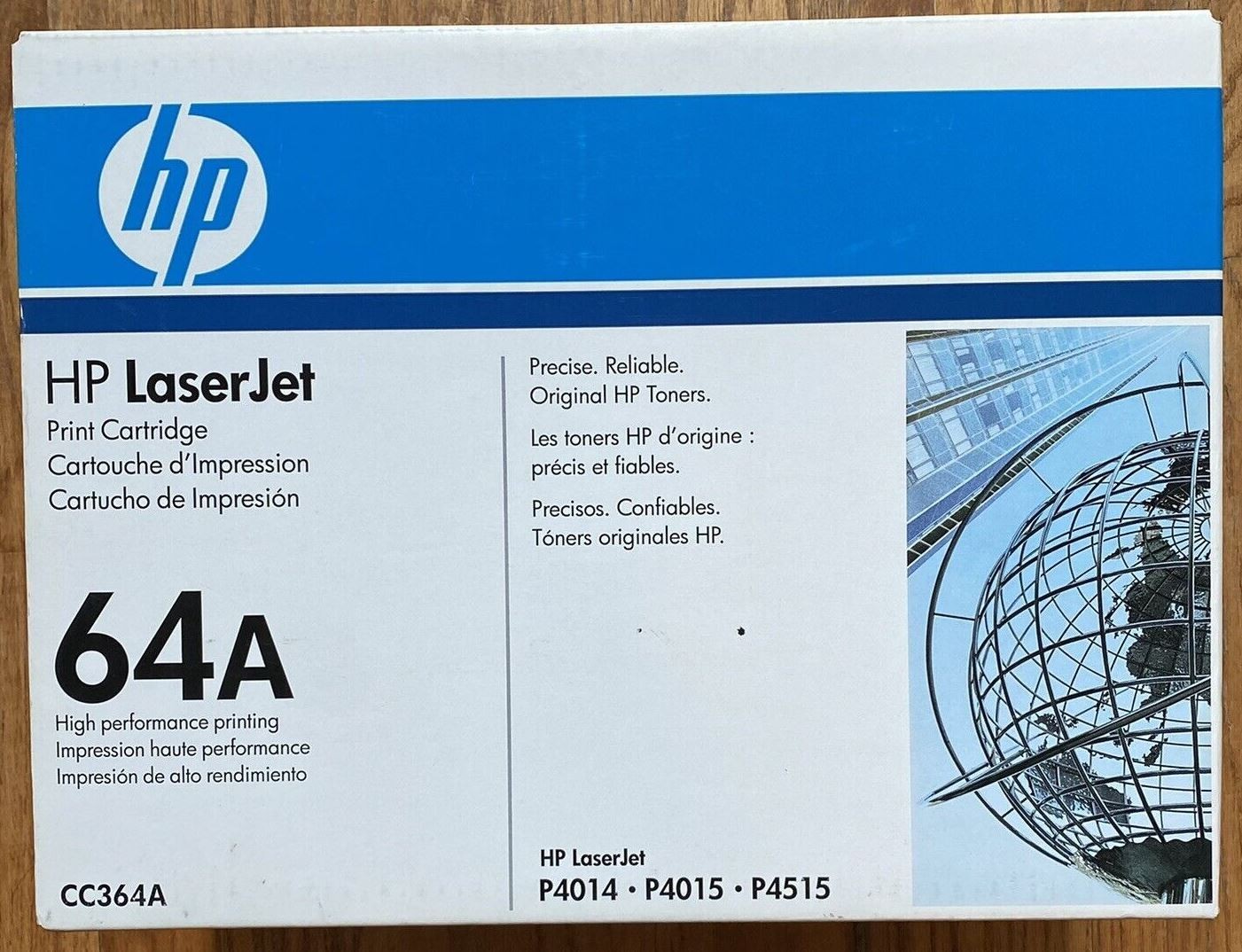 New Genuine Sealed HP 64A Toner Cartridges CC364A Blue and White Box