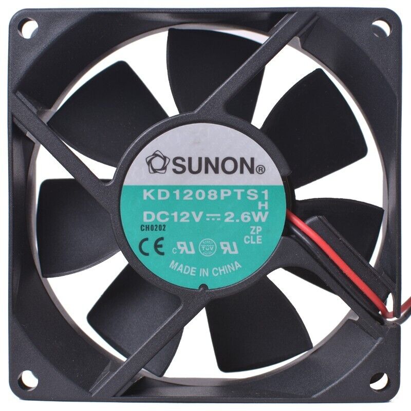 SUNON KD1208PTS1 8025 80mm x 25mm Cooler Cooling Fan DC 12V 2.6W 2Pin TG30