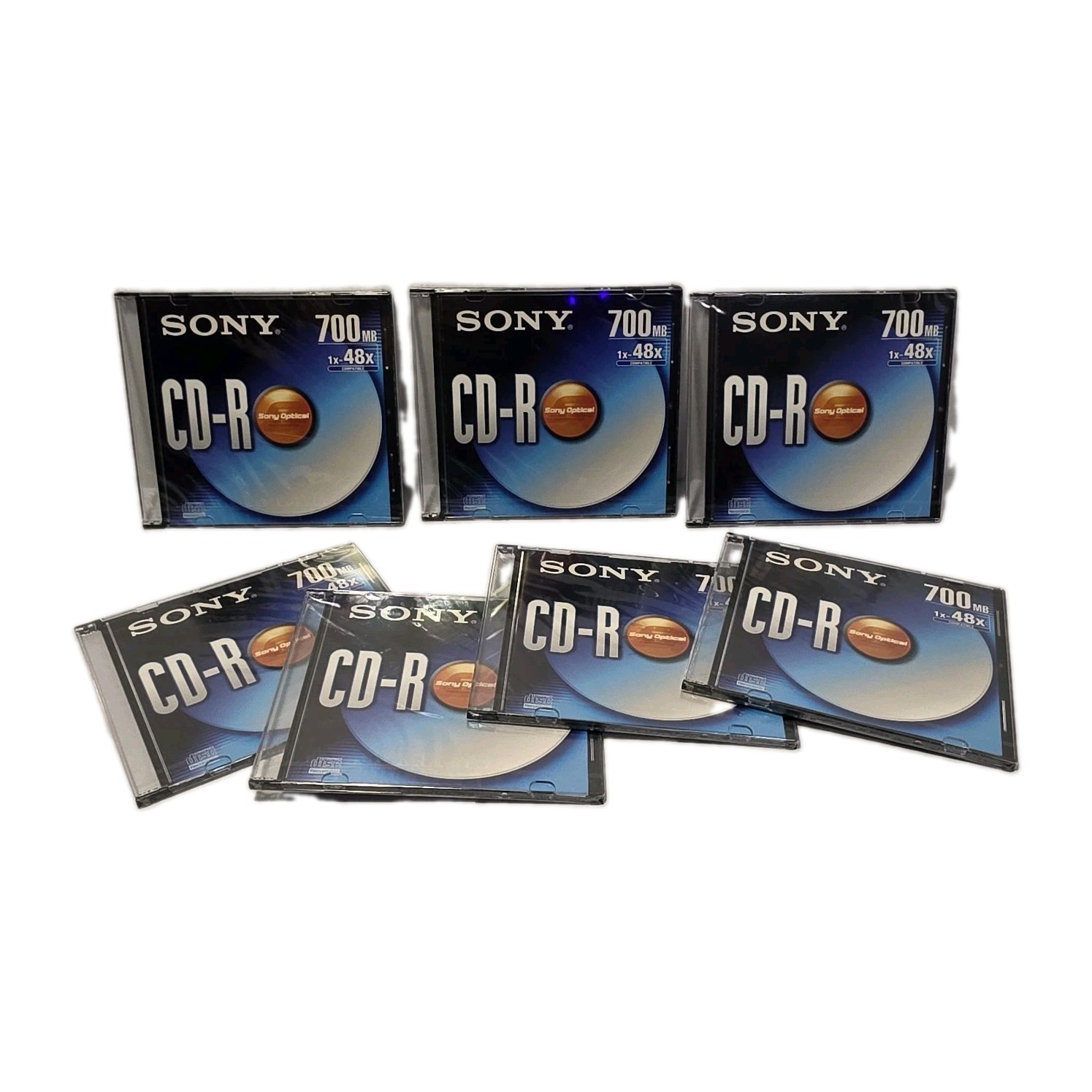 Lot Of 7x Sony CD-R 700MB 48x Sealed Jewel Case CDQ80SS1 Blank Discs