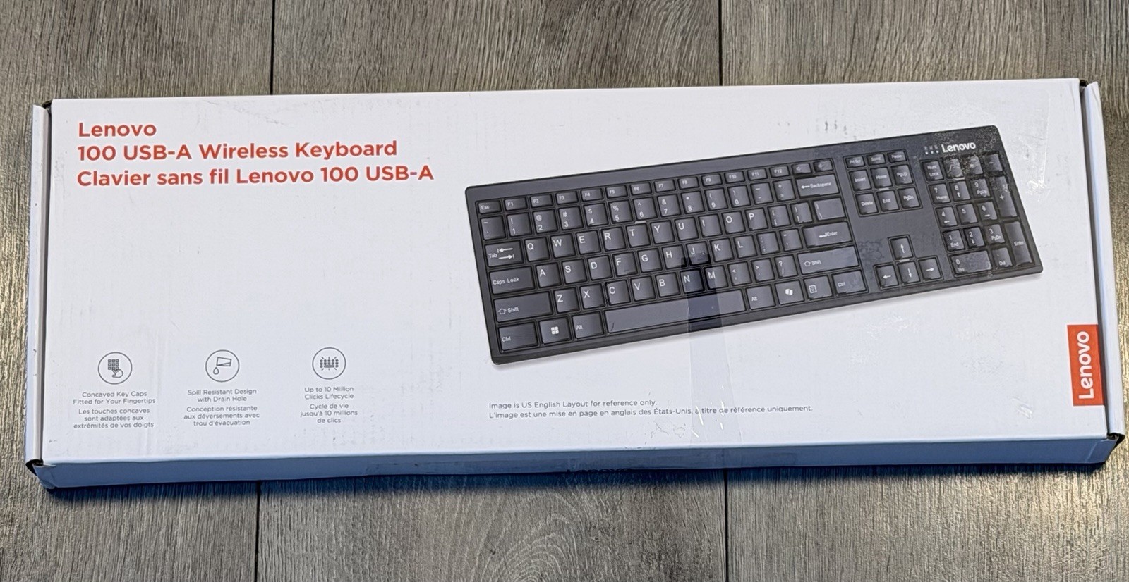 Lenovo 100 USB-A Wireless Keyboard KN100-K Open Box New Sealed US English