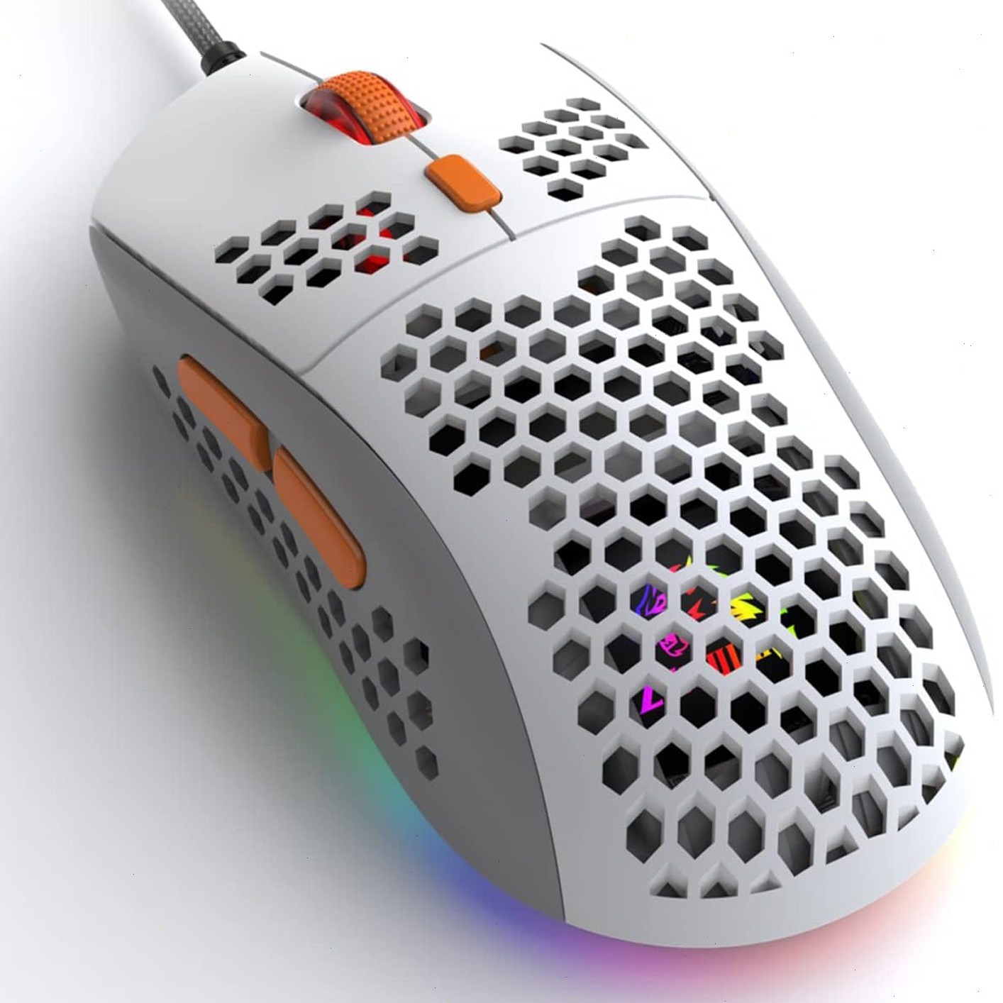 White UK RGB Backlit USB Wired Optical Gaming Mouse for PC Computer 6400 DPI