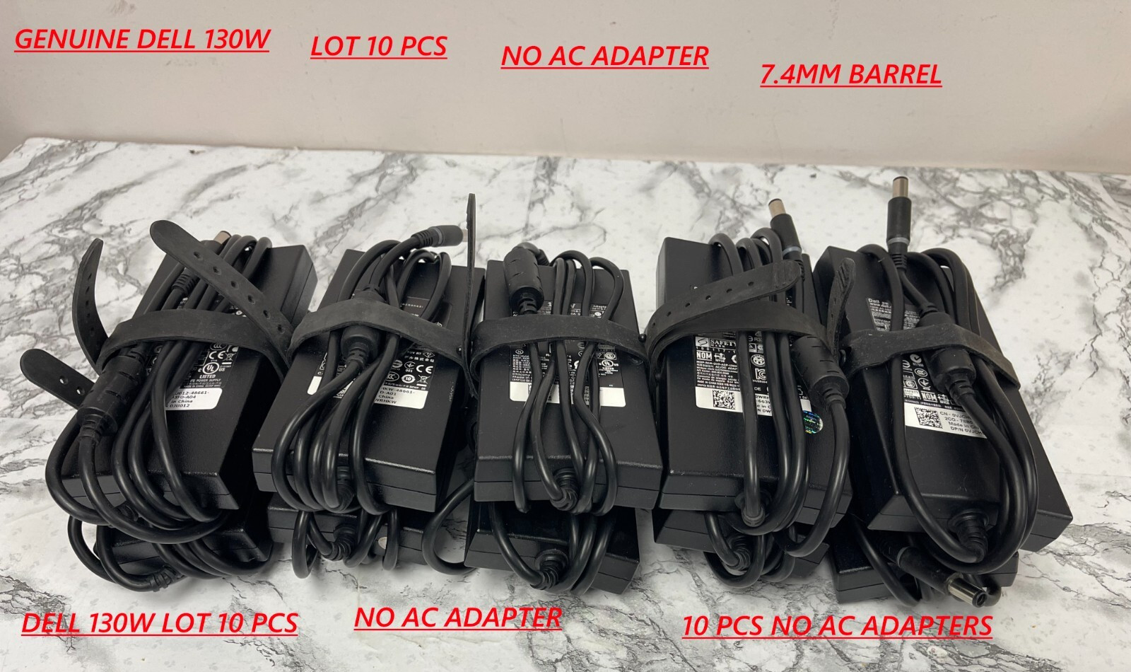 ⭐️⭐️⭐️⭐️10 PCS LOT GENUINE DELL 130W CHARGERS NO AC ADAPTERS ⭐️⭐️⭐️⭐️