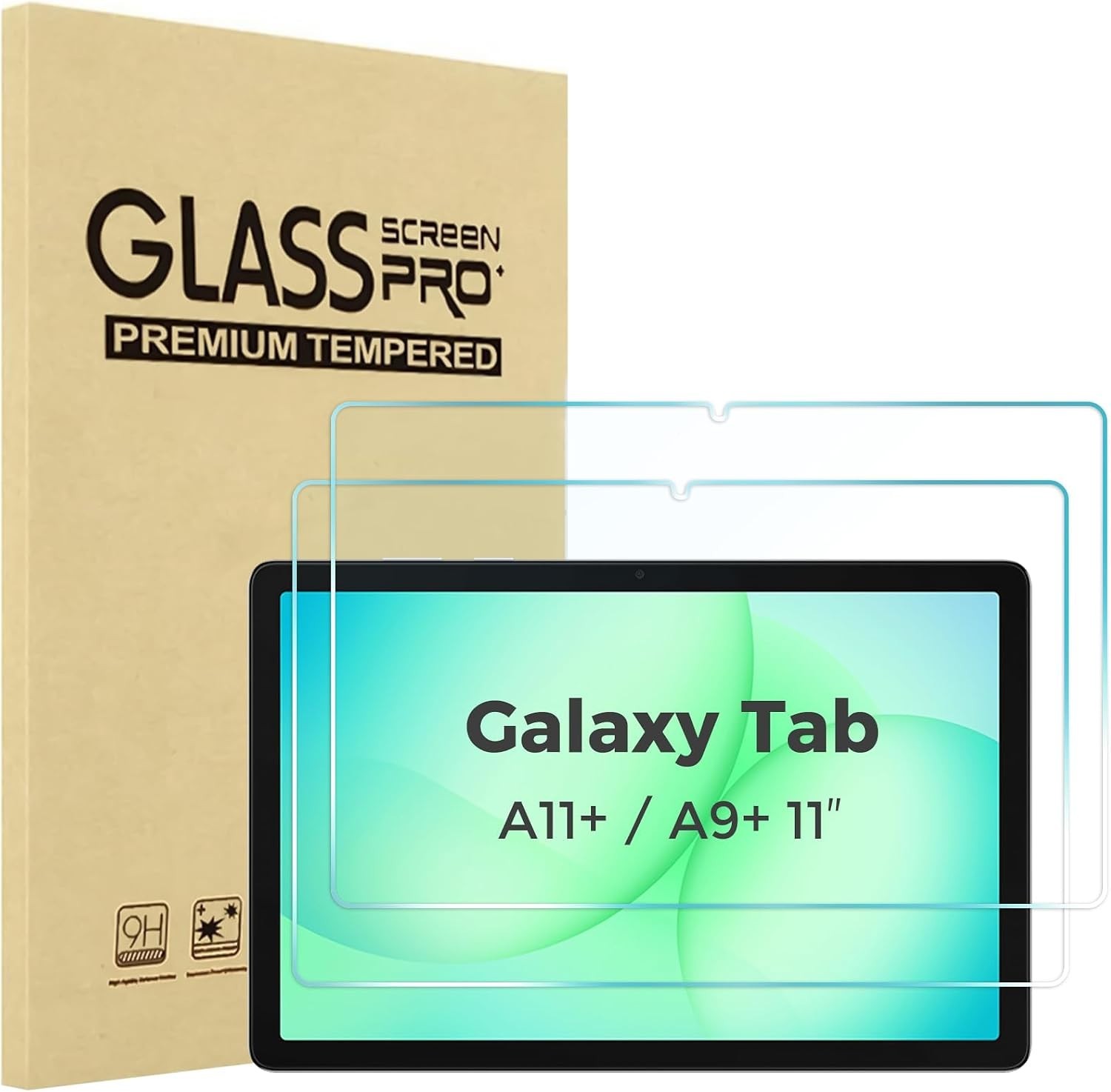 Bubble-Free Installation 2-Pack Screen Protectors for Galaxy Tab A11/A9 Plus 11”