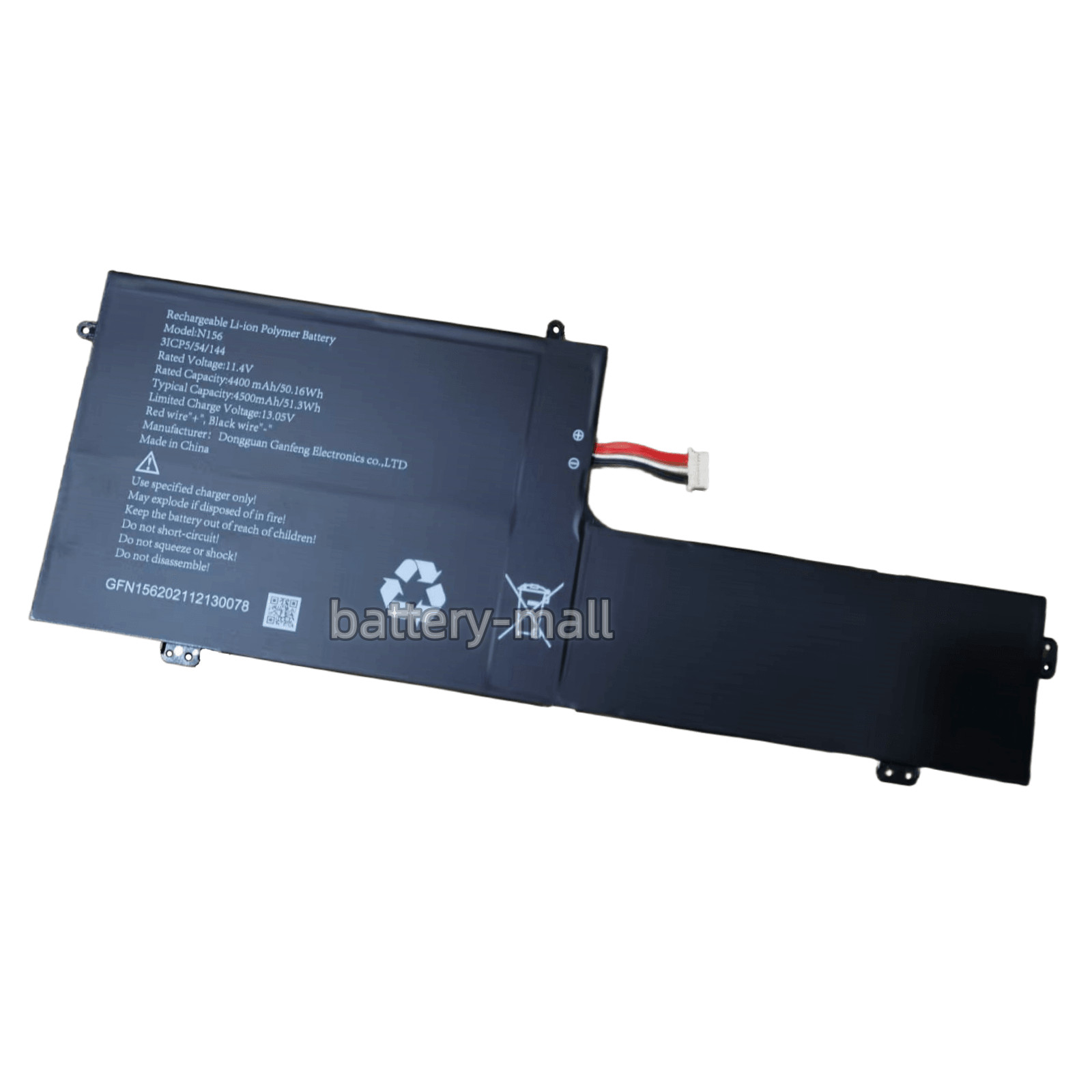 New 11.4V 4400mAh 50.16Wh laptop Li-polymer Battery for N156 NI56