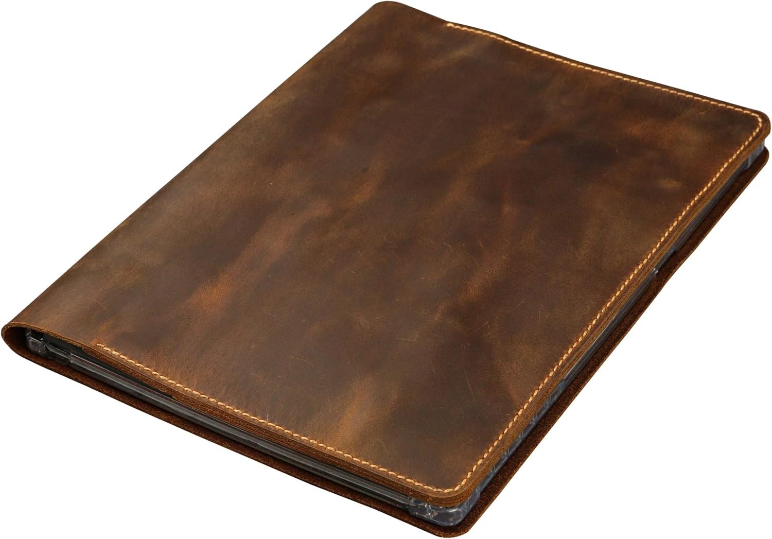 Genuine Leather Folio Case, Leather Book Folio W/Pen Holder Cover for Paper Pro