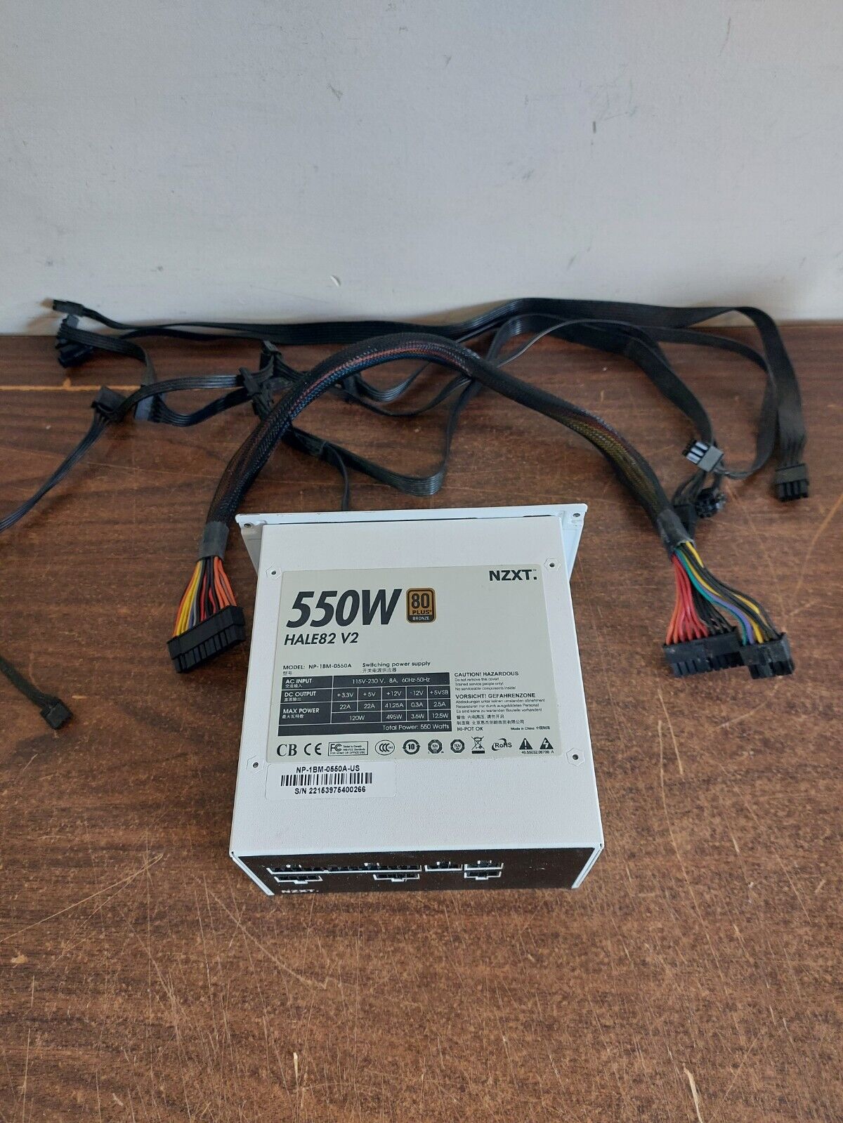 NZXT 550W Watt Power Supply HALE82 V2 + Some Cables