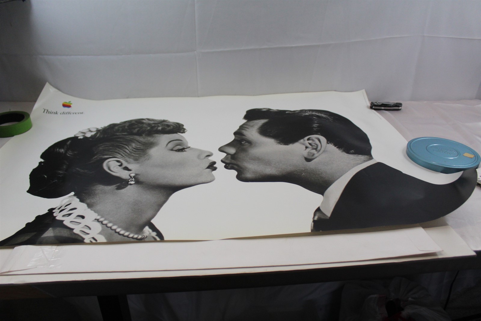 Vintage 1998 Apple Computer Poster Think Different Ricky & Lucy Ricardo 24 x 36