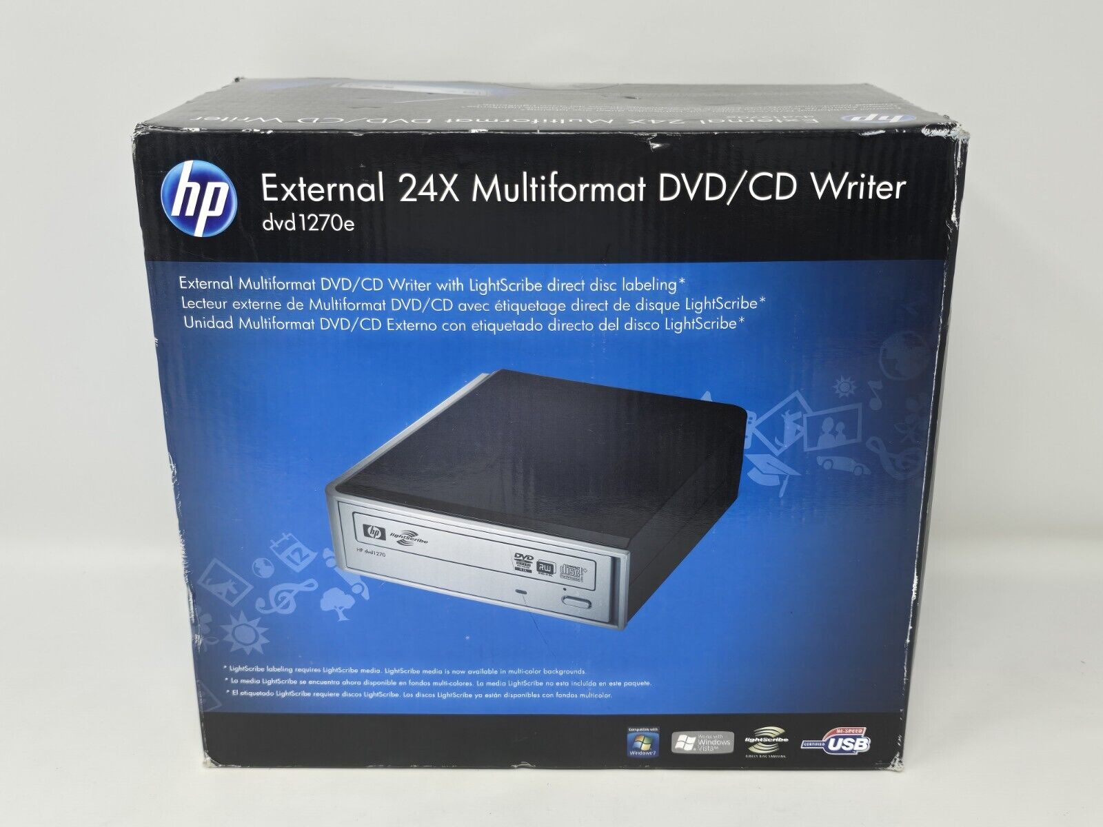 HP DVD1170e 24X External Multiformat DVD/CD Writer -  New & Sealed (Box Wear)