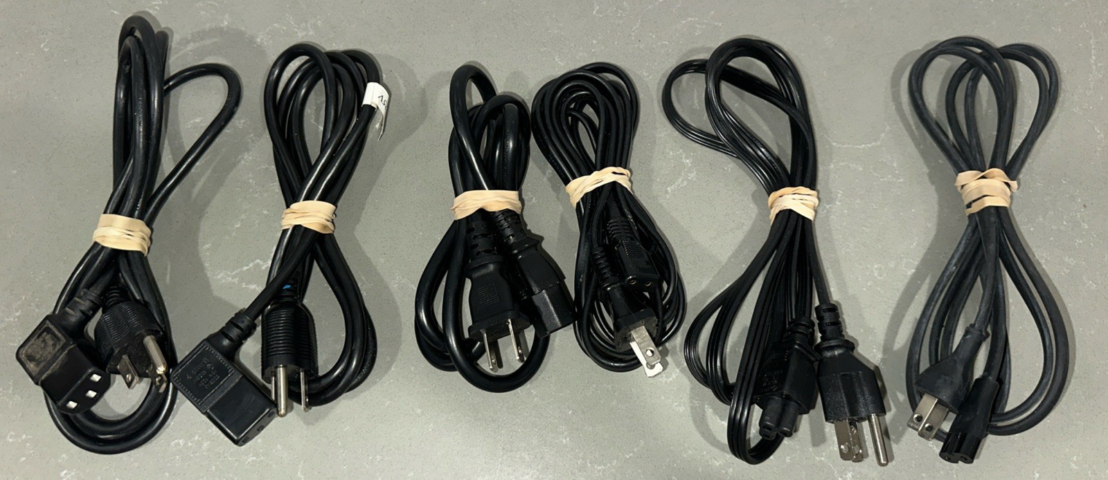 Lot 6 Desktop Monitor Computer AC Gaming Power Cord Cable Mixed Lot