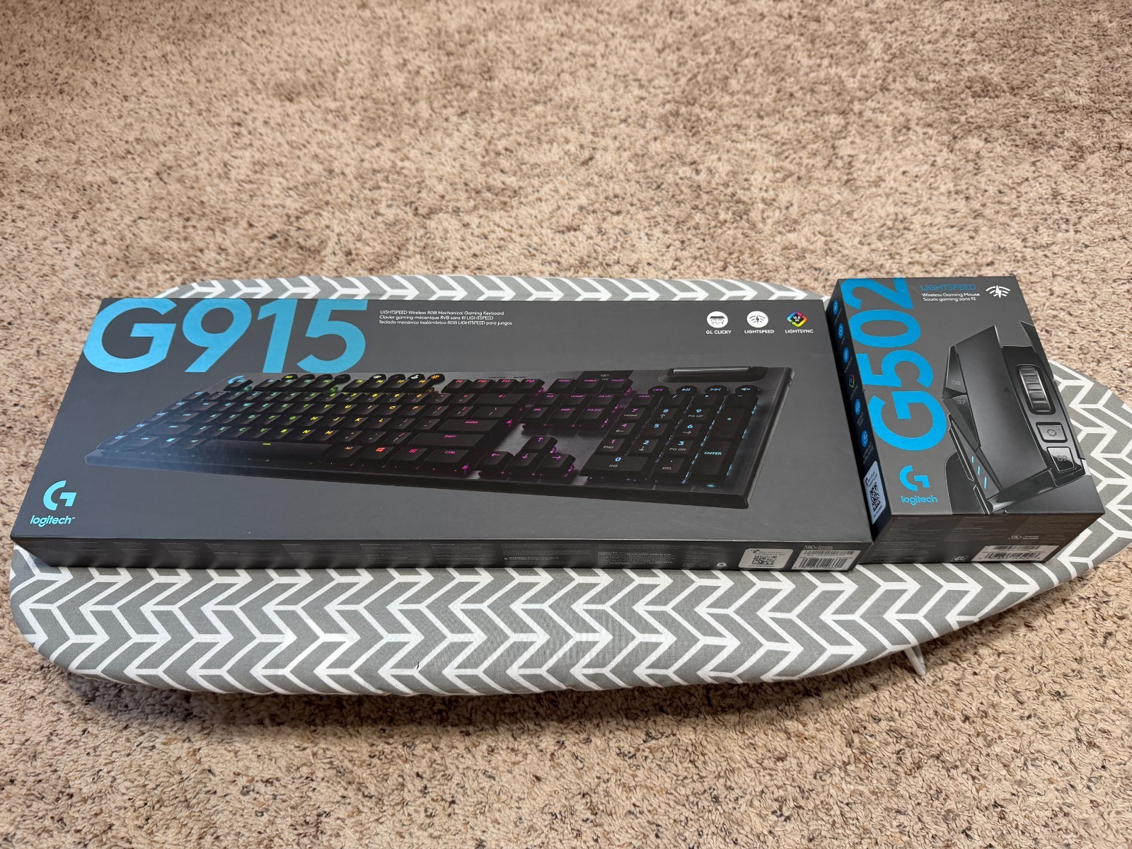 NEW Logitech G915 GL Clicky Keyboard + G502 Lightspeed Wireless Mouse Bundle