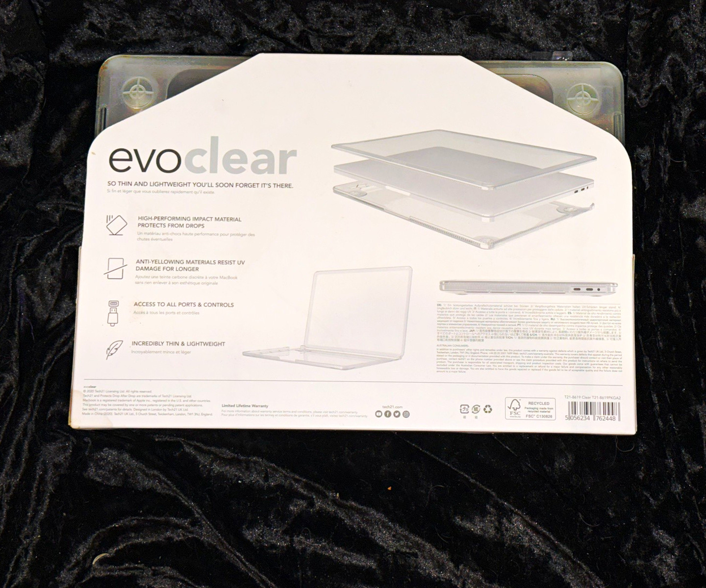 Tech21 EvoClear Clear Ultra-Thin Lightweight Shell for MacBook Pro 13in T21-8619