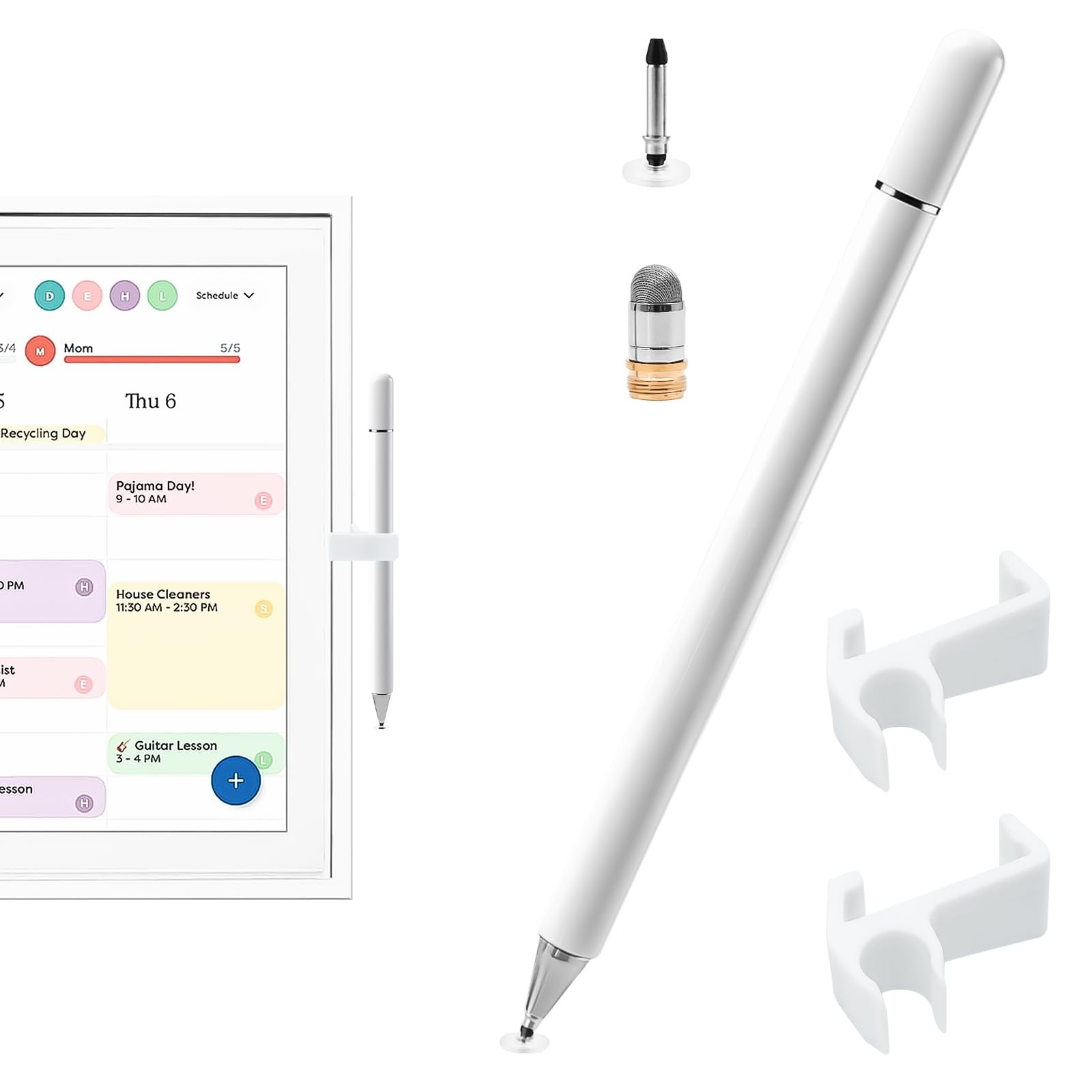 Stylus and Mount for Skylight Calendar 15 inch - Dual Tip with White 