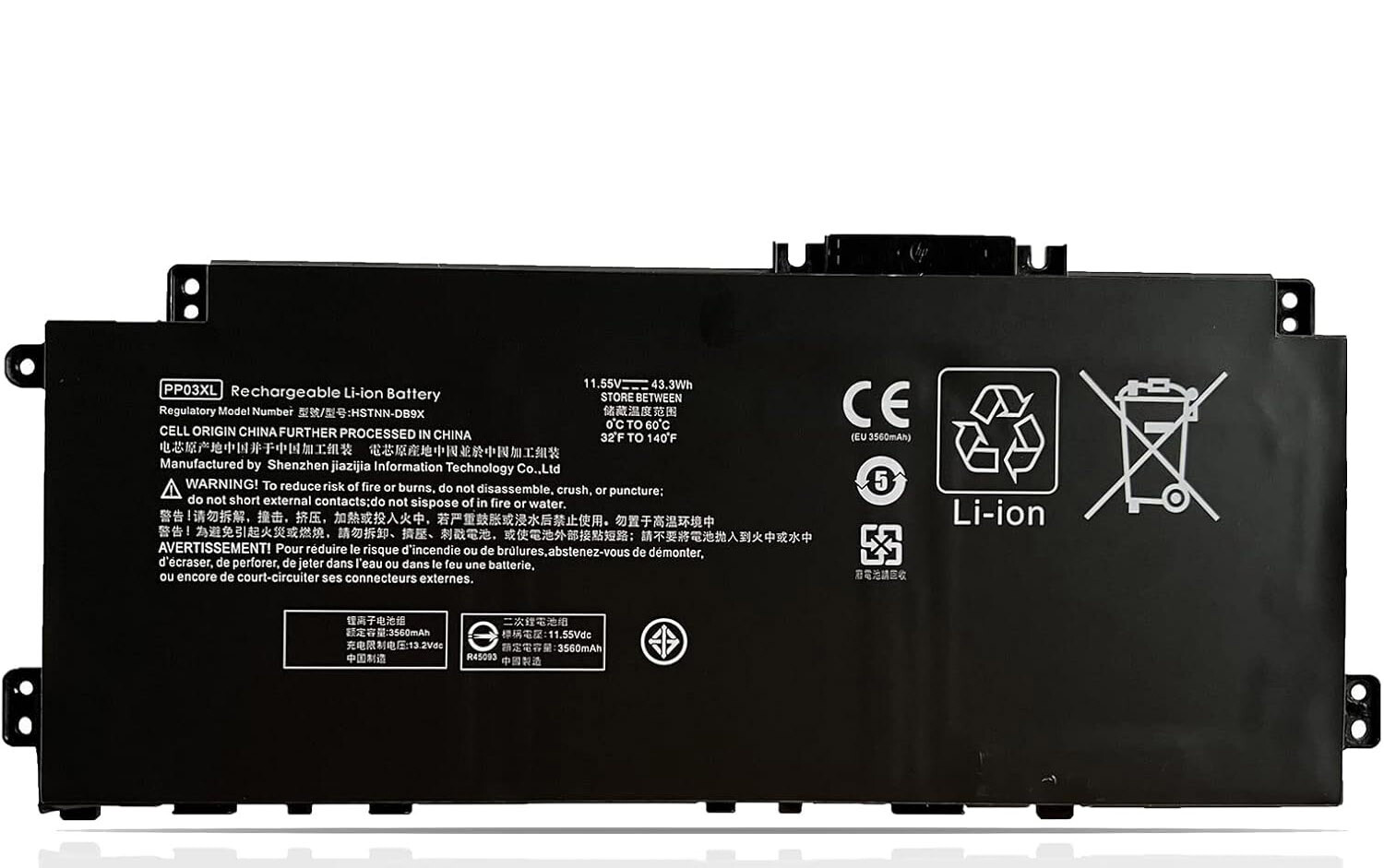 PV03XL Battery for HP Pavilion x360 13-bb0009TU 13-bb0075TU 13-bb0750ng 43.3Wh
