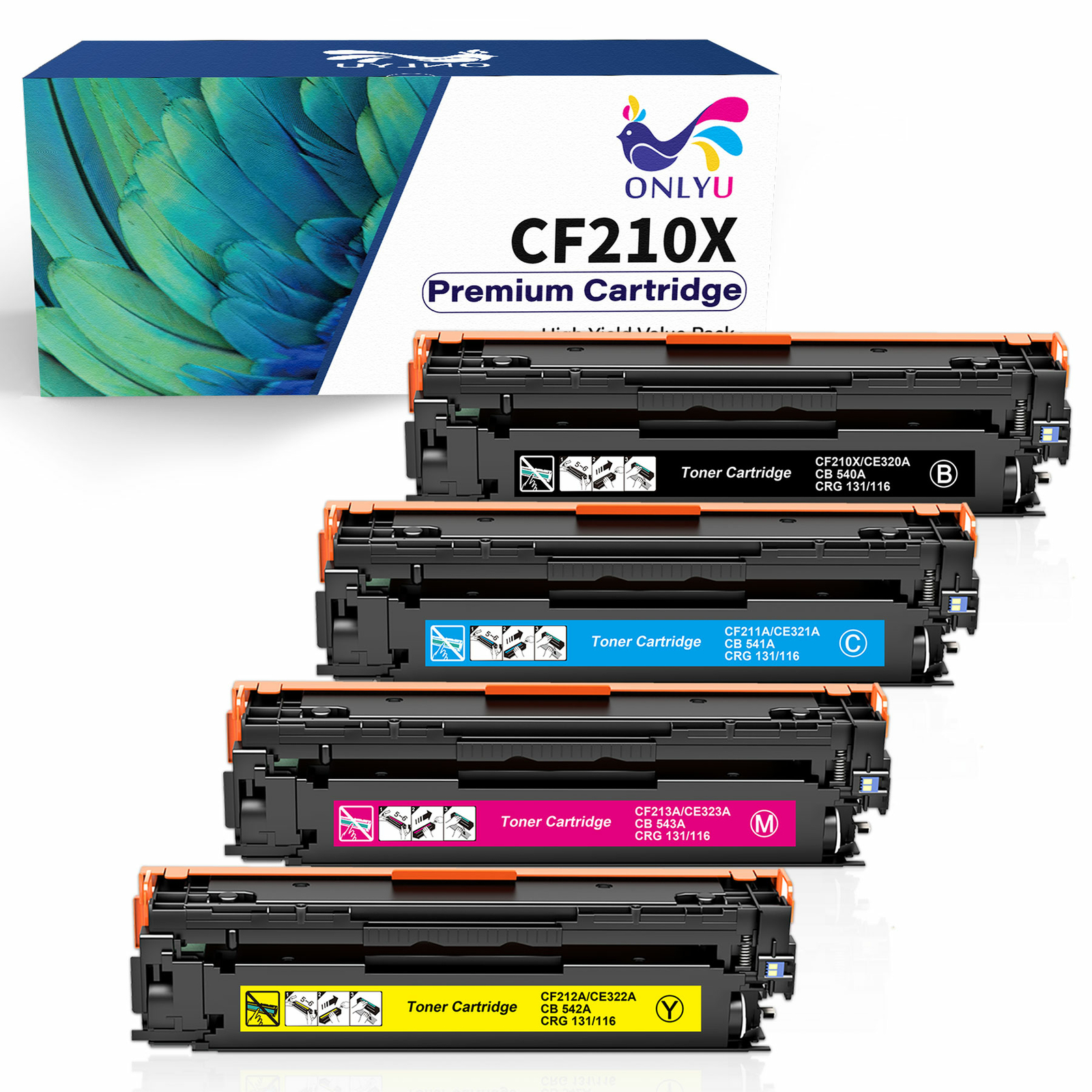 4X Toner CF210A-CF213A 131A Set Compatible For HP Laserjet Pro 200 M251nw M276nw