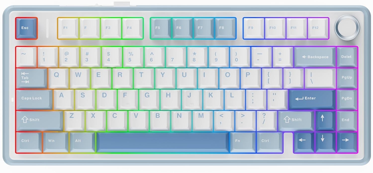 EPOMAKER x AULA F75 75% Mechanical Keyboard RGB Knob Bluetooth 2.4GHz
