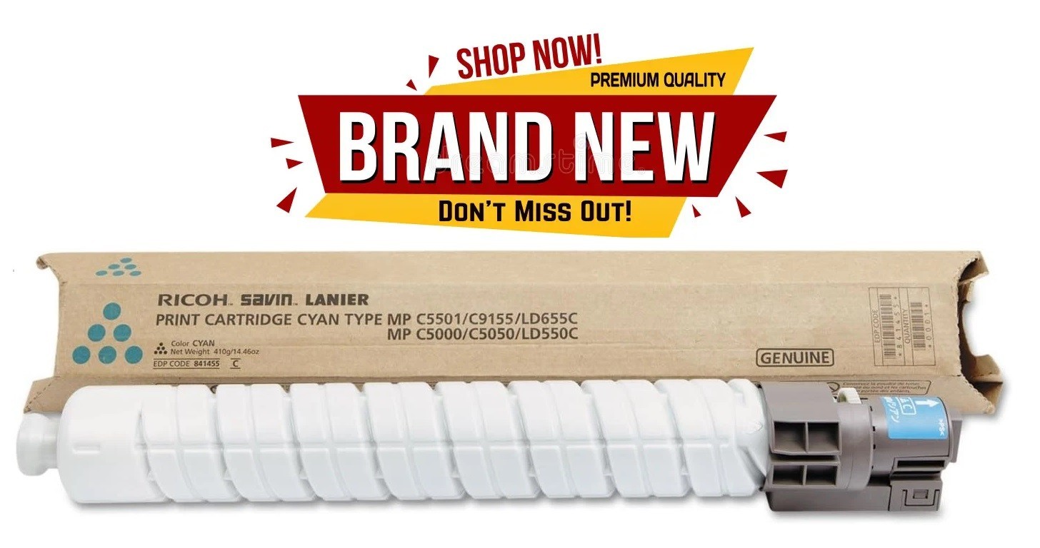 Genuine Ricoh 841455 (841287) Cyan Toner Cartridge