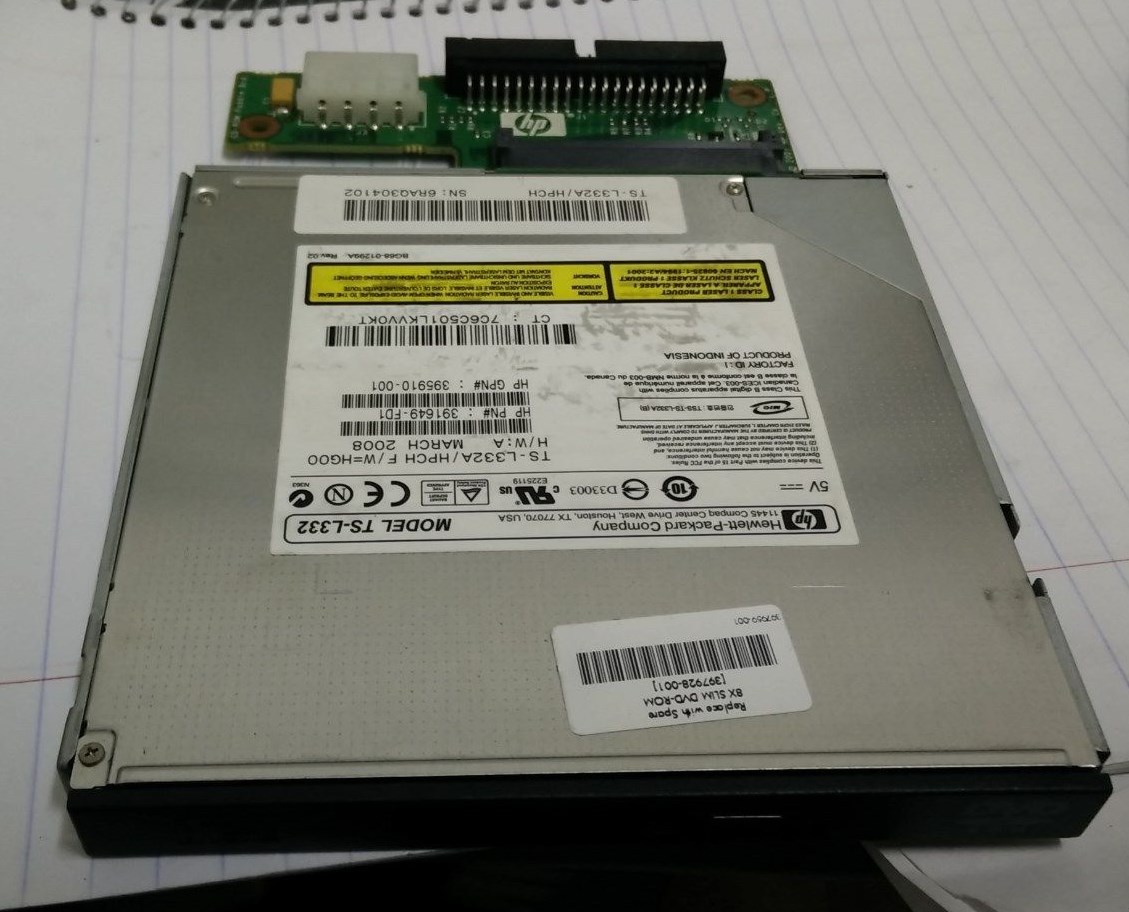Compaq 397928-001 IDE Slimline 8X DVD-ROM Drive Black w/449418-001