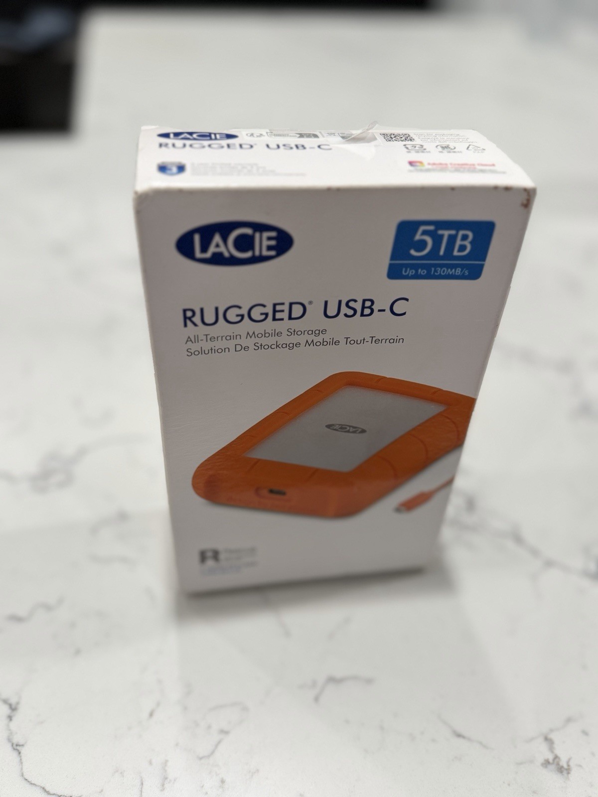 LaCie Rugged USB-C 5TB Portable External Hard Drive HDD PC Mac 130MB/s